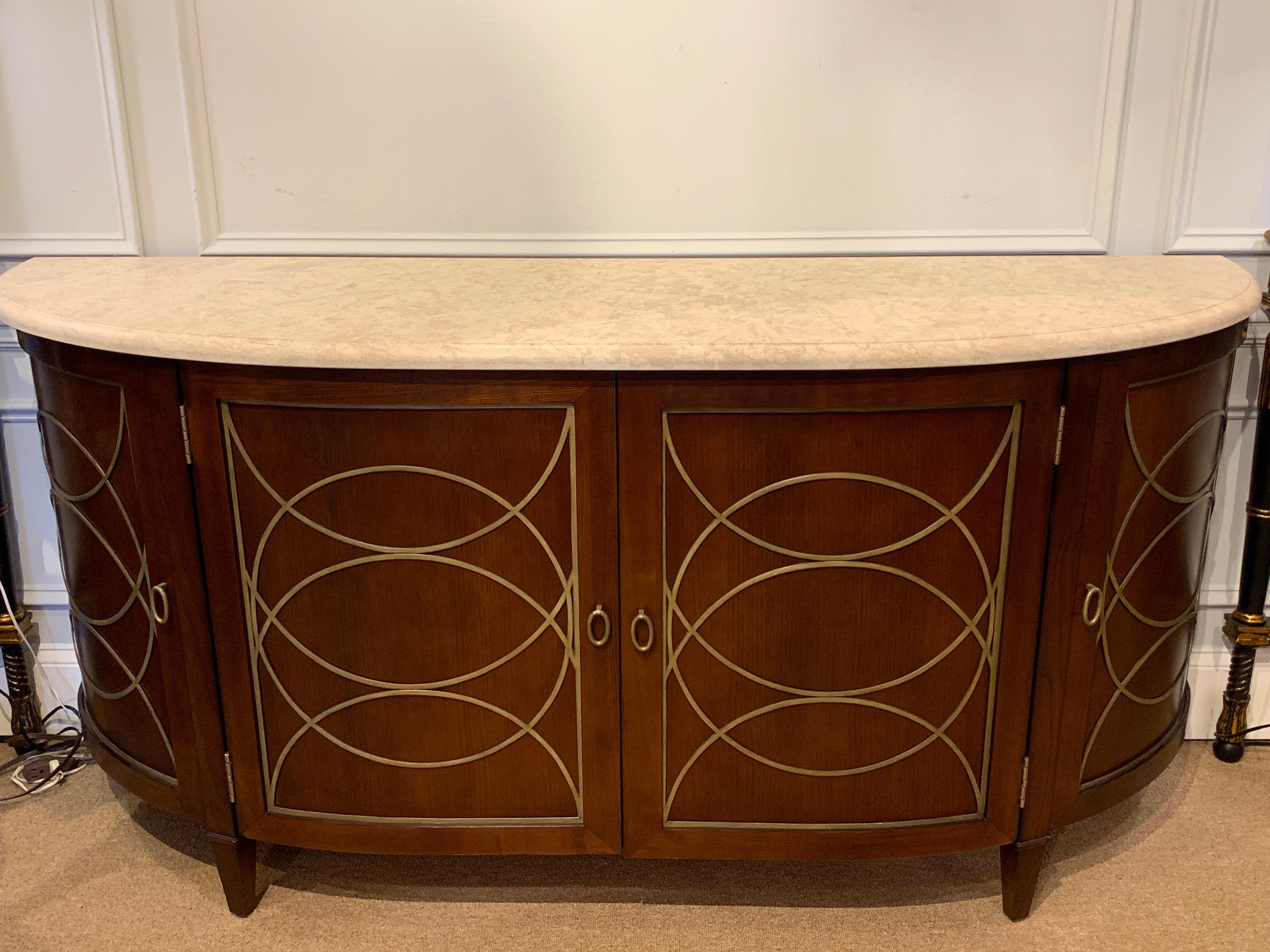 Duchamp Demilune Sideboard with Satillia Marble Top, by Hickory Chair Furniture 4