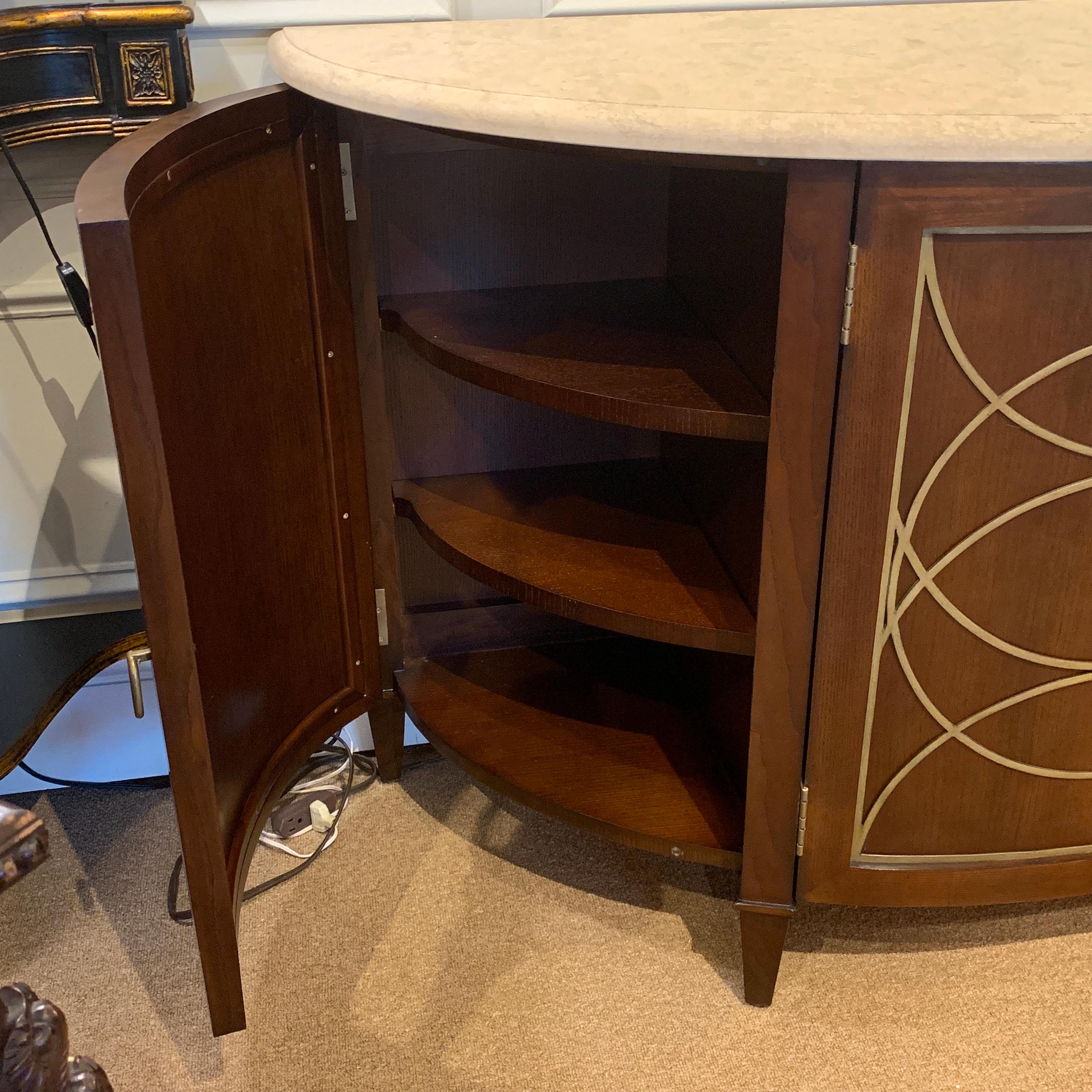 American Duchamp Demilune Sideboard with Satillia Marble Top, by Hickory Chair Furniture