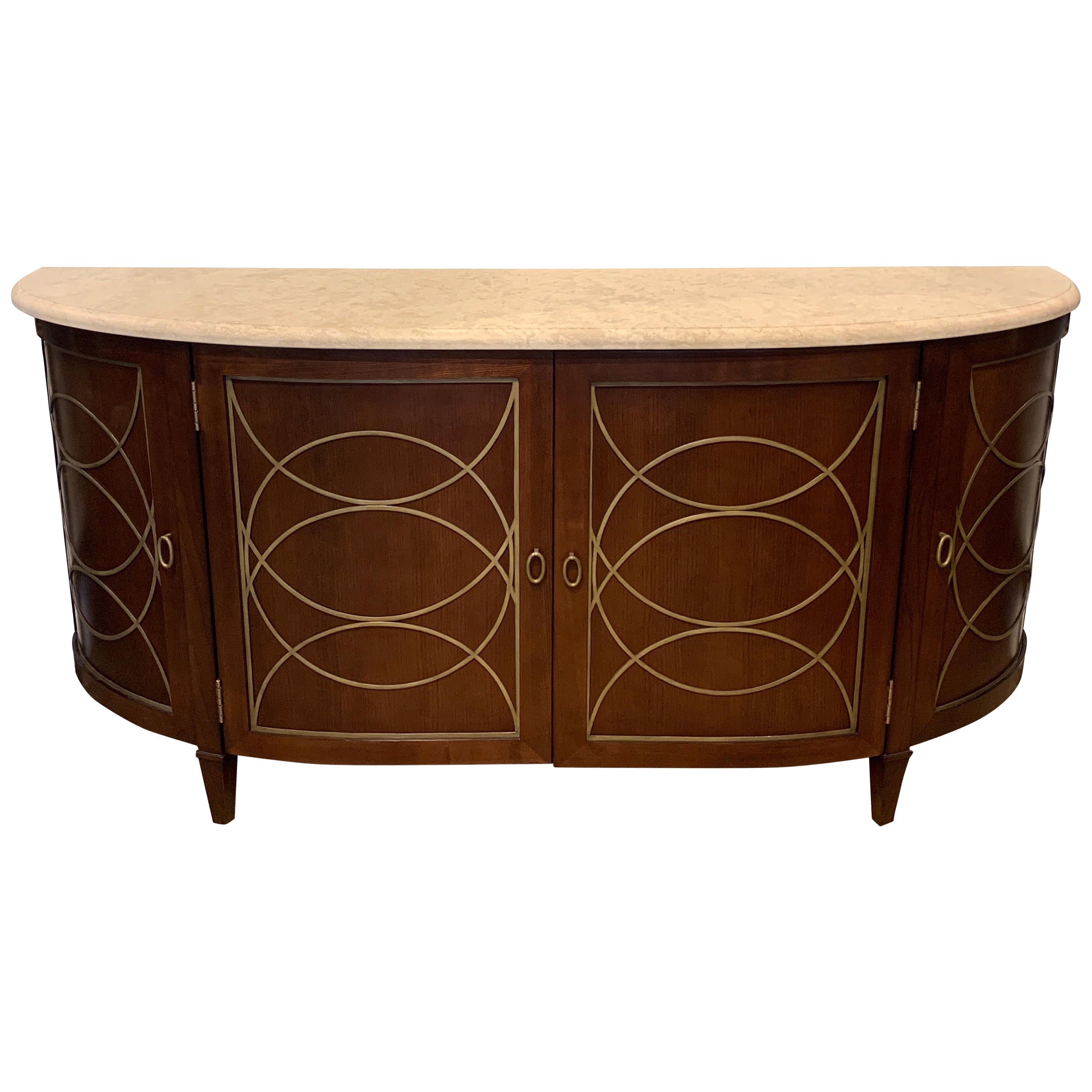 Duchamp Demilune Sideboard with Satillia Marble Top, by Hickory Chair Furniture