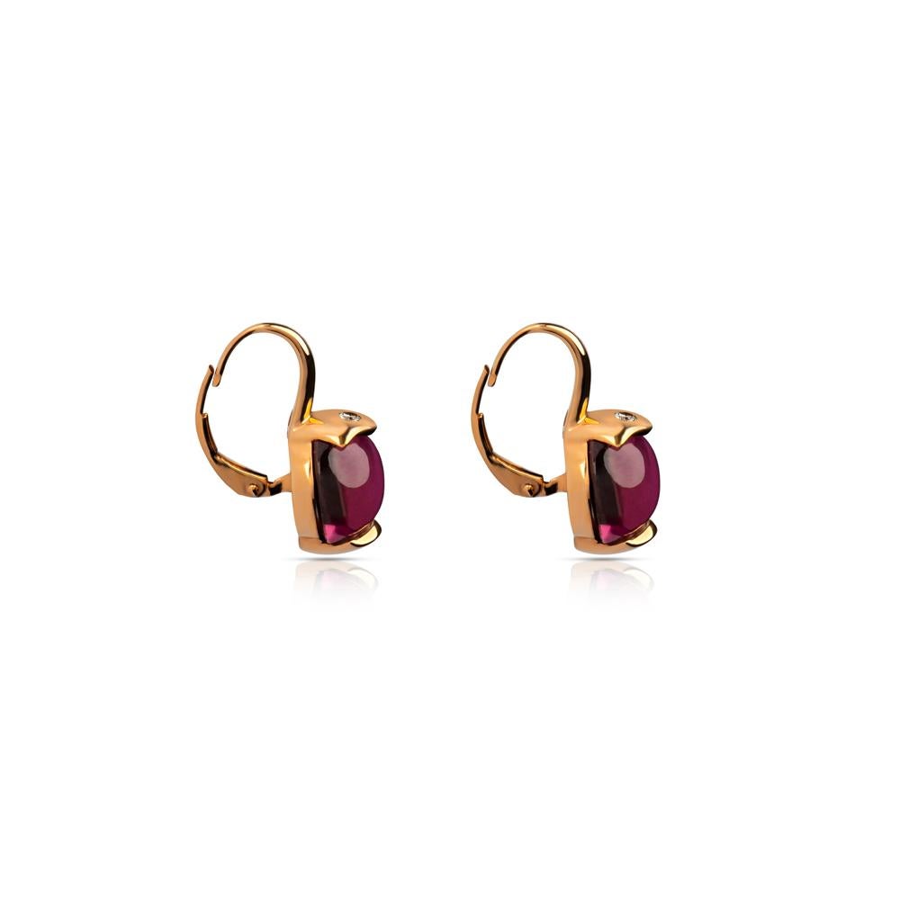 Art Nouveau Zorab Creation, Duchess Earrings in 18K Rose Gold and Pink Tourmaline For Sale