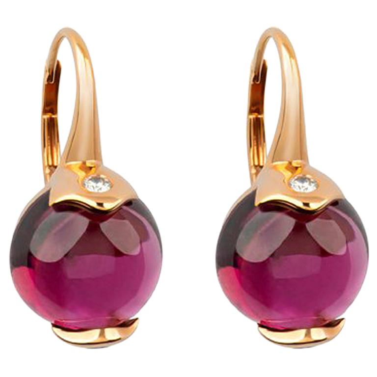 Zorab Creation, Duchess Earrings in 18K Rose Gold and Pink Tourmaline For Sale