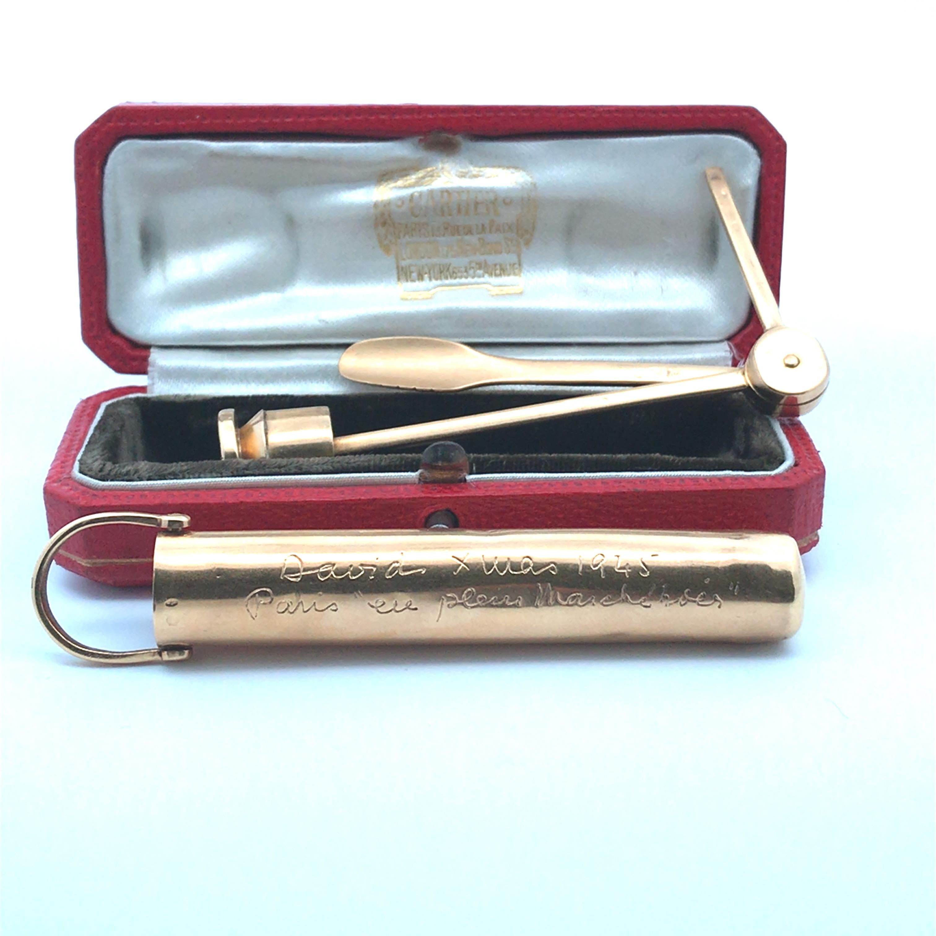 Cartier nettoyeur de passepoil duchesse de Windsor en or jaune 18 carats Excellent état - En vente à Palm Desert, CA