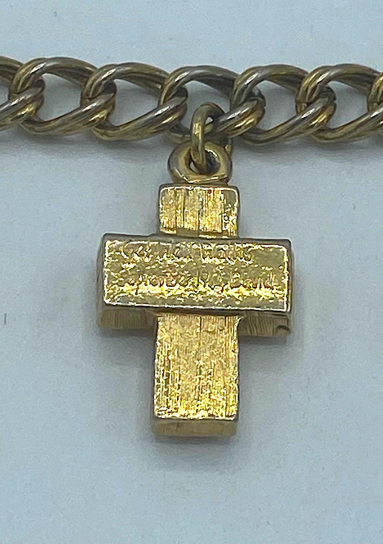 Duchess of Windsor Jeweled Gold Cross Replica Charm Bracelet 6