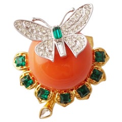 Broche Mariposa Floral Réplica Duquesa de Windsor De Kenneth Jay Lane