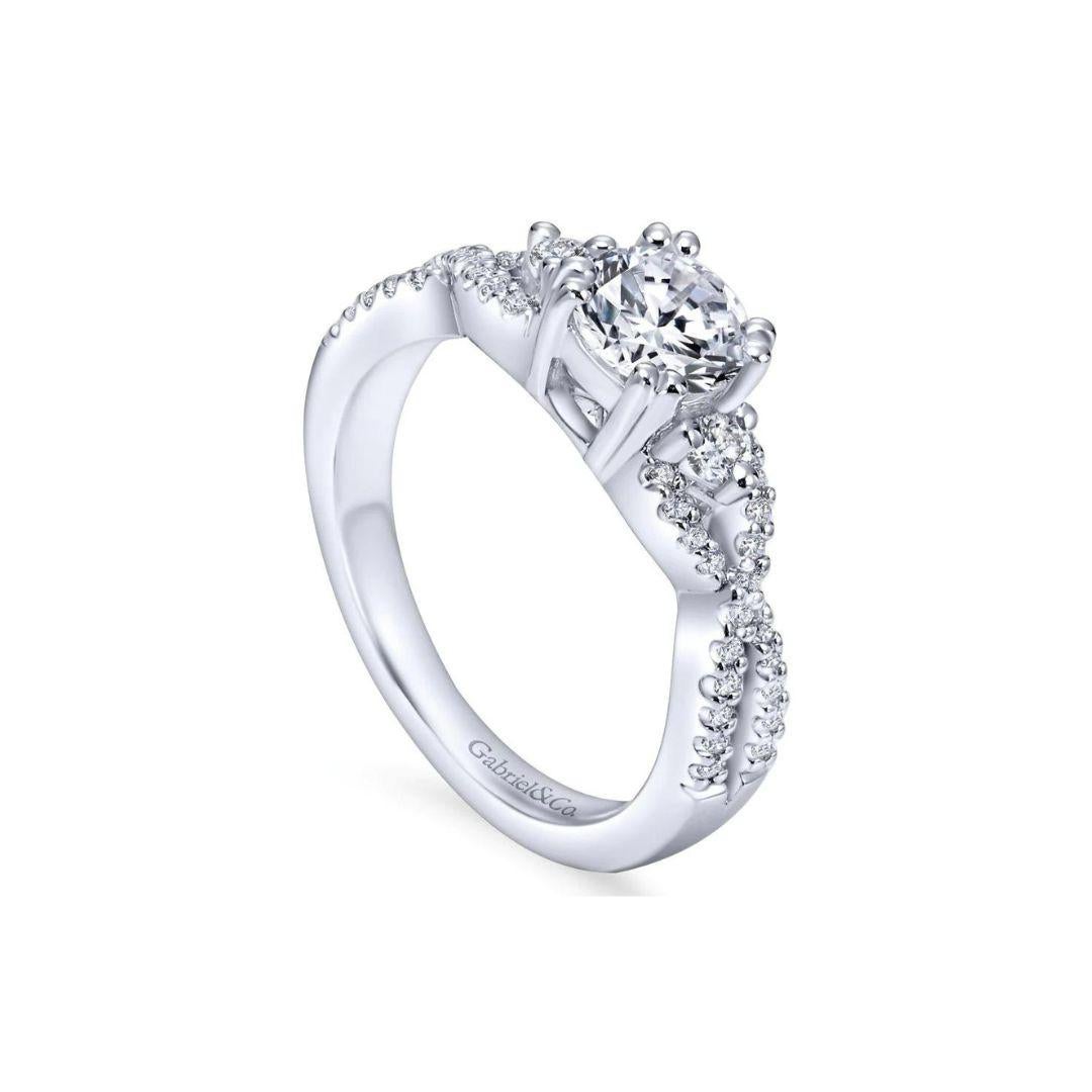 Round Cut Duchess White Gold Diamond Engagement Mounting For Sale
