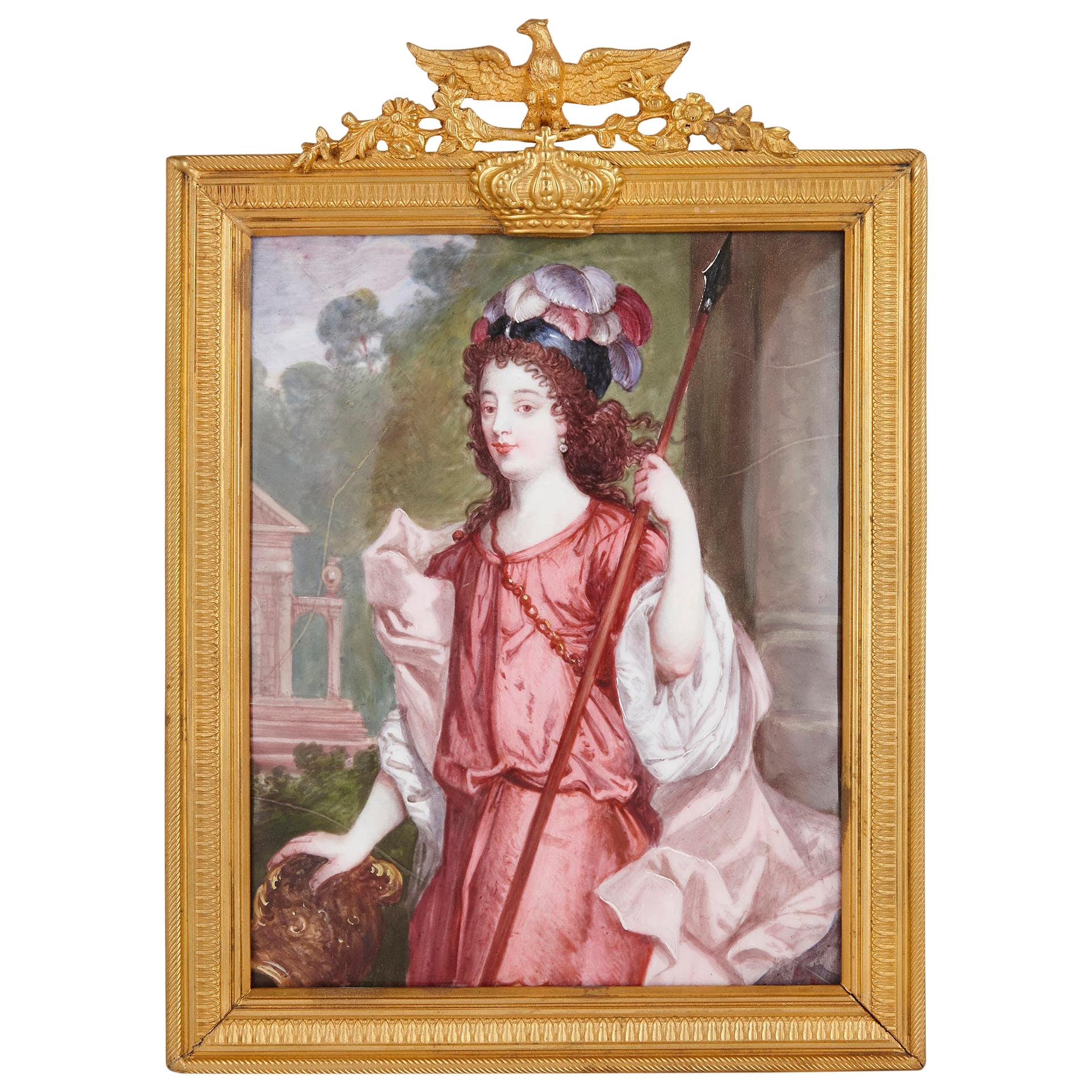 'Duchesse de Richmond' French Limoges Enamel Portrait Plaque