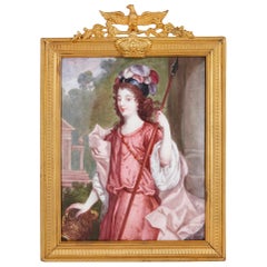 Plaque de portrait de la « Duchesse de Richmond » française en émail de Limoges