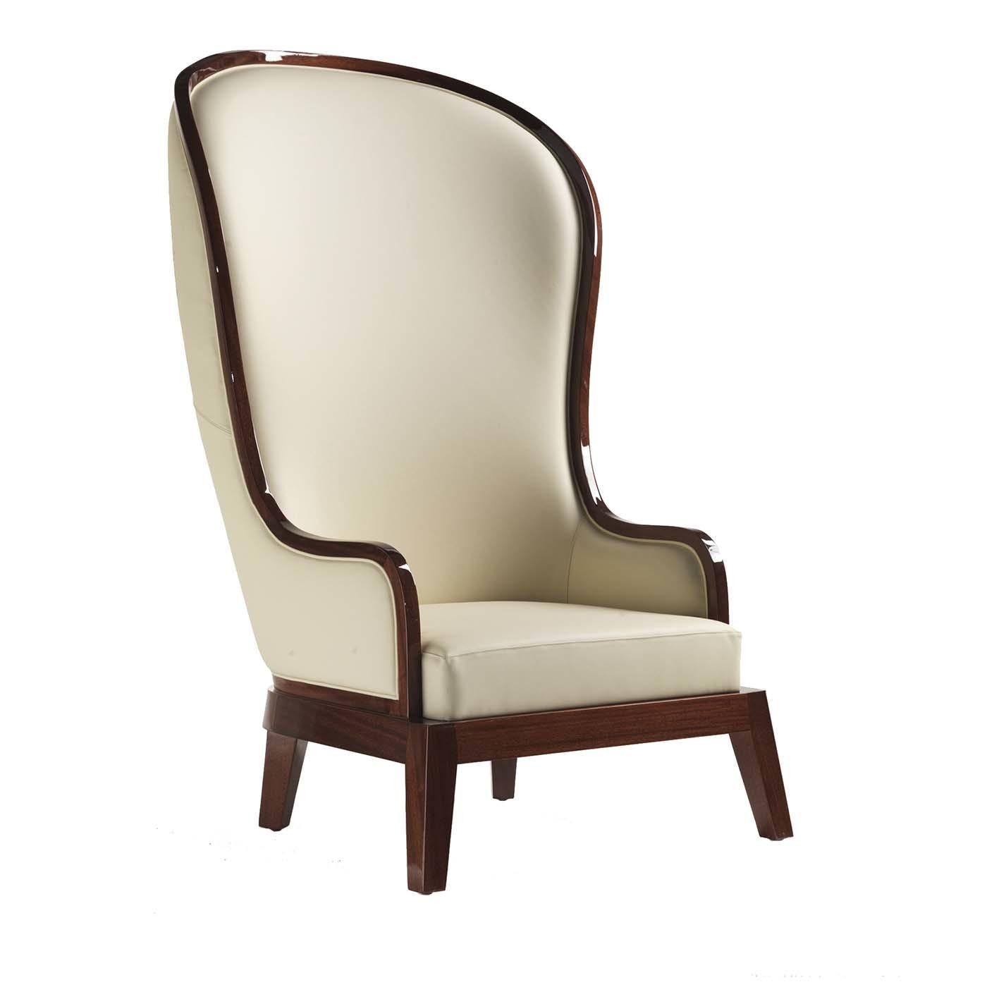 Italian Duchesse of Home White Armchair For Sale
