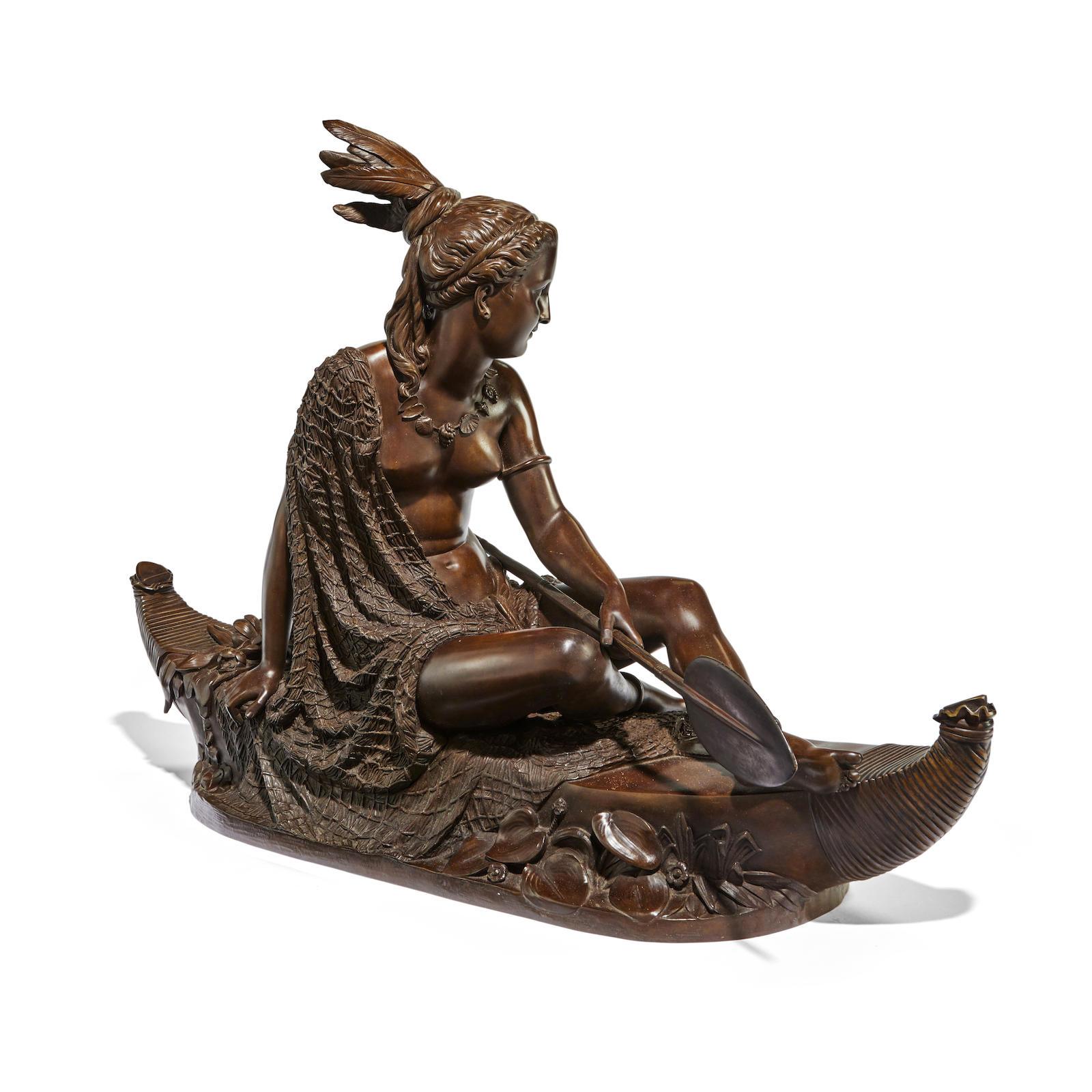 Allegory of Fishing - A Native American Indian<br />
Inscribed 'Duchoiselle' (on the canoe)

Maker: Duchoiselle (19th Century)
Origin: French
Dimension: 24 in x 36 in.


Notes:

Duchoiselle's life is largely unknown, except for his work on the