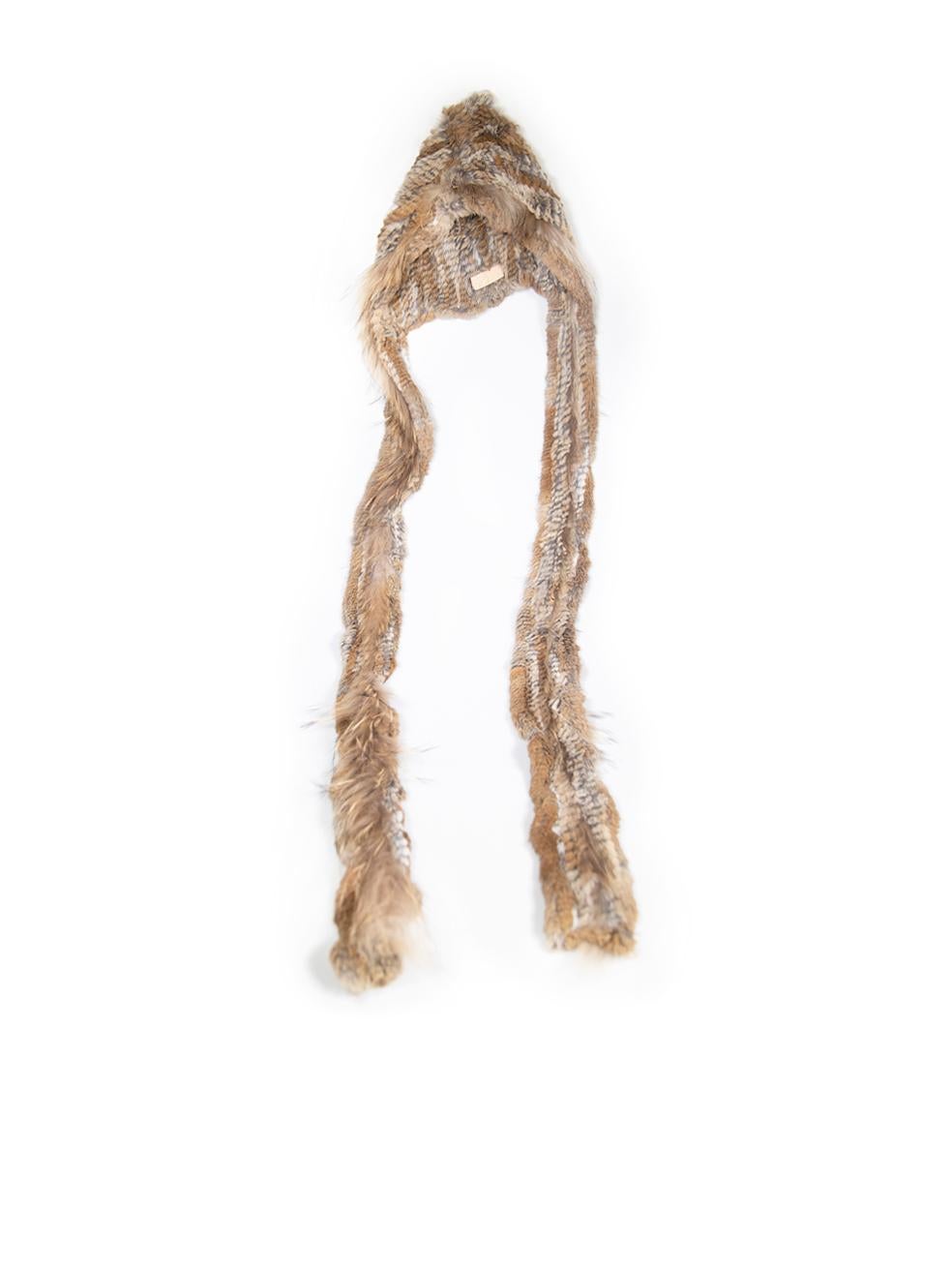 Ducie Brown Fox Fur Hooded Scarf In Good Condition For Sale In London, GB
