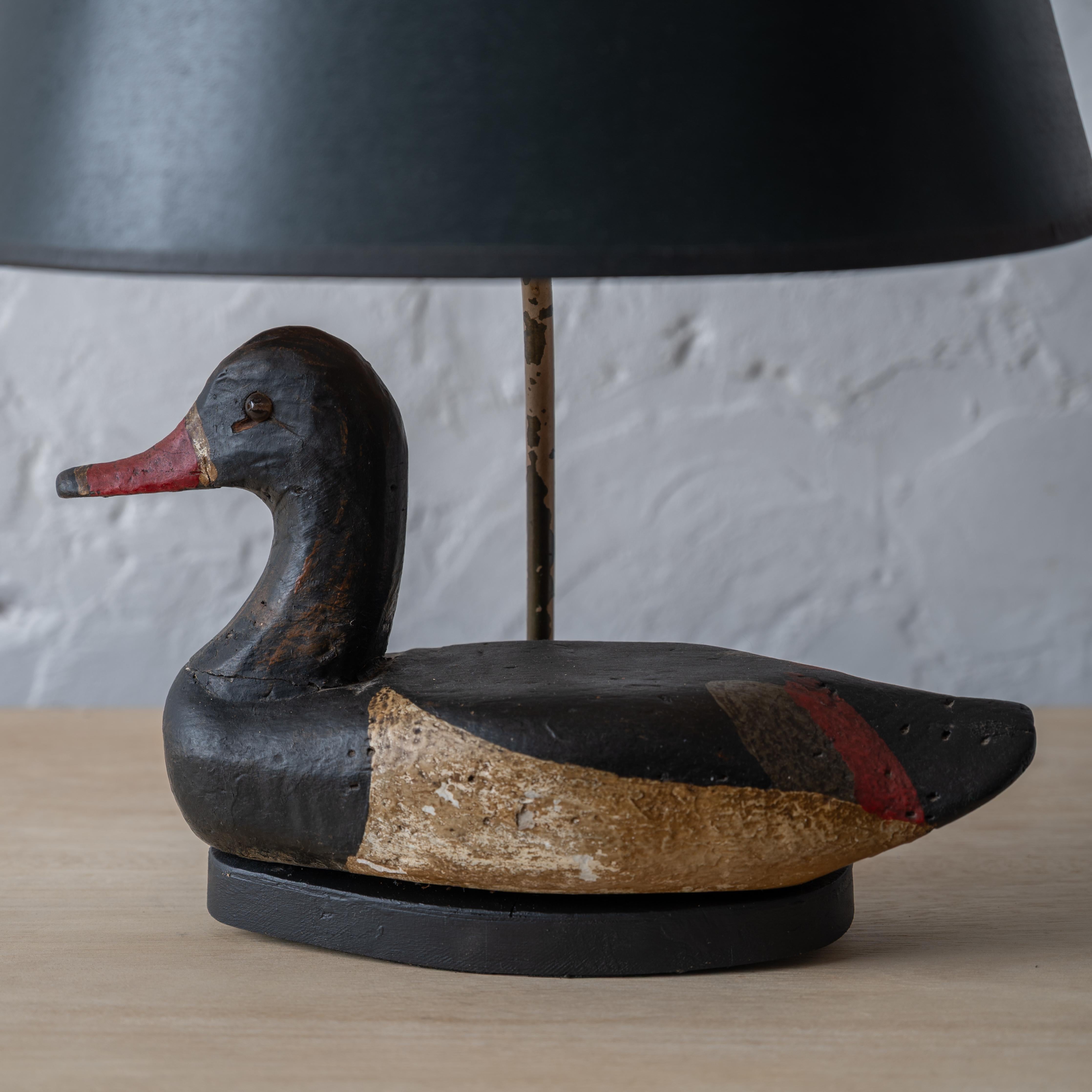 Duck Decoy Lamp, 1930s In Good Condition For Sale In Savannah, GA