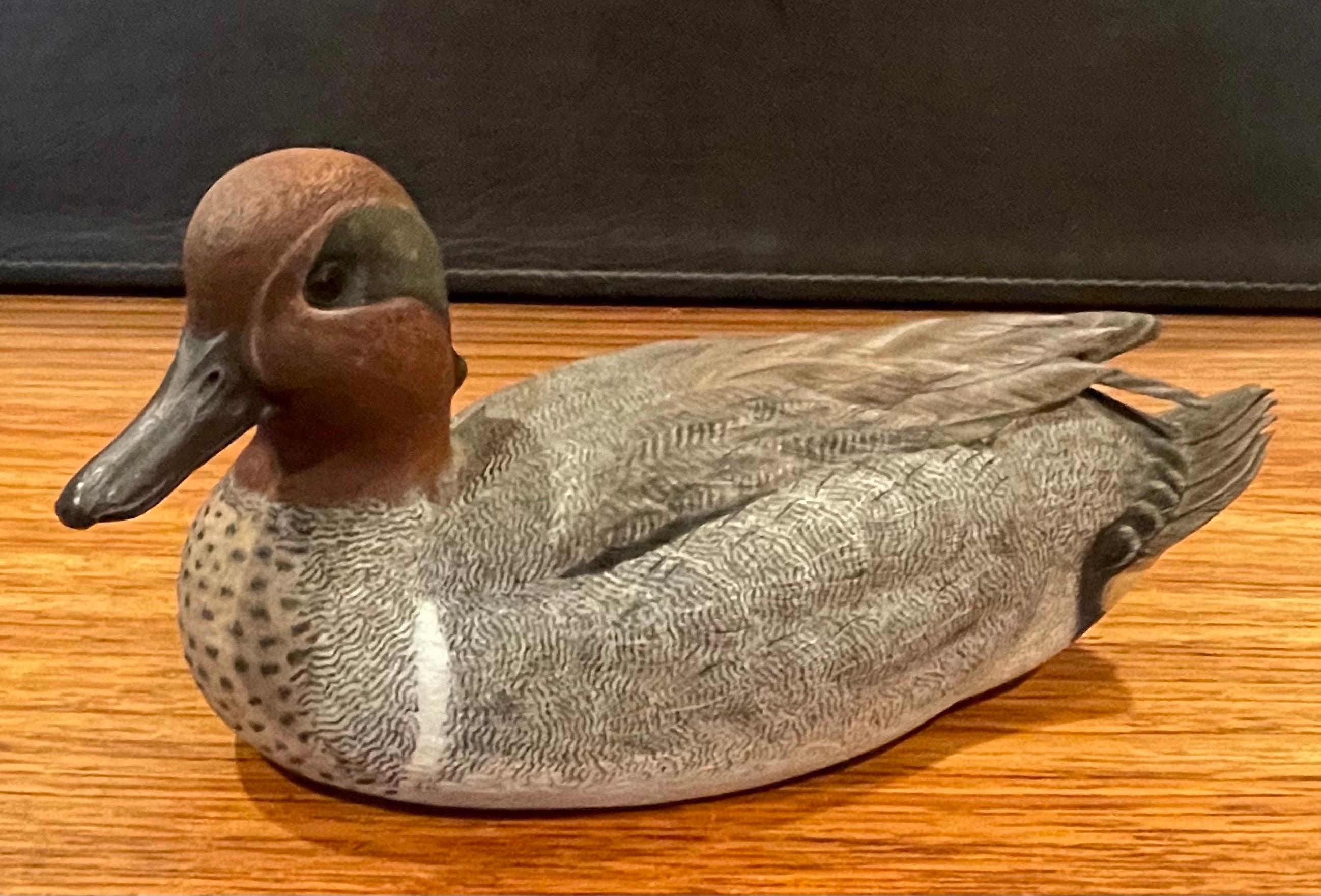Hand-Painted Duck Decoy Three-Piece Sculpture by Herb Watson For Sale