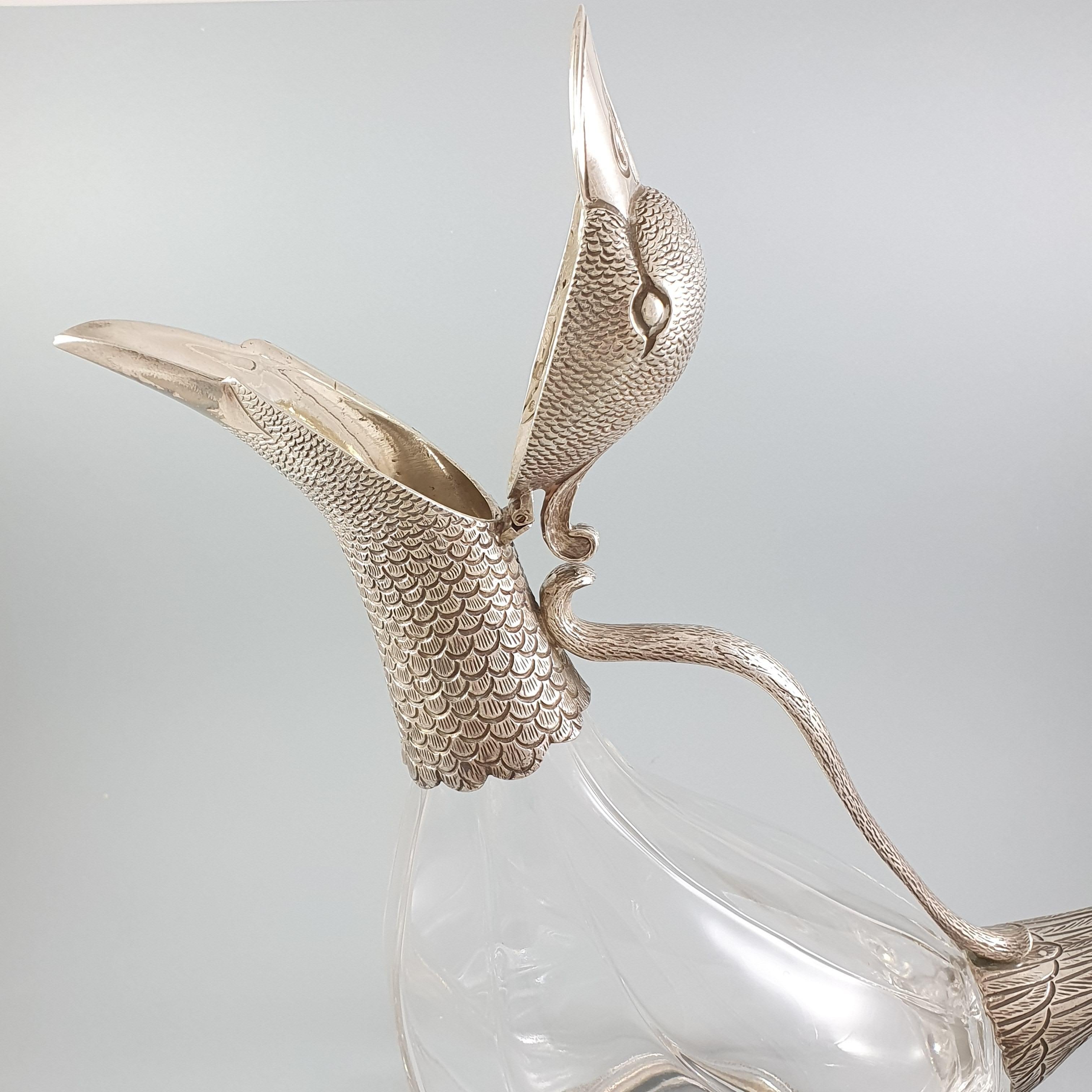 Duck Ewer in Crystal and Sterling Silver 1