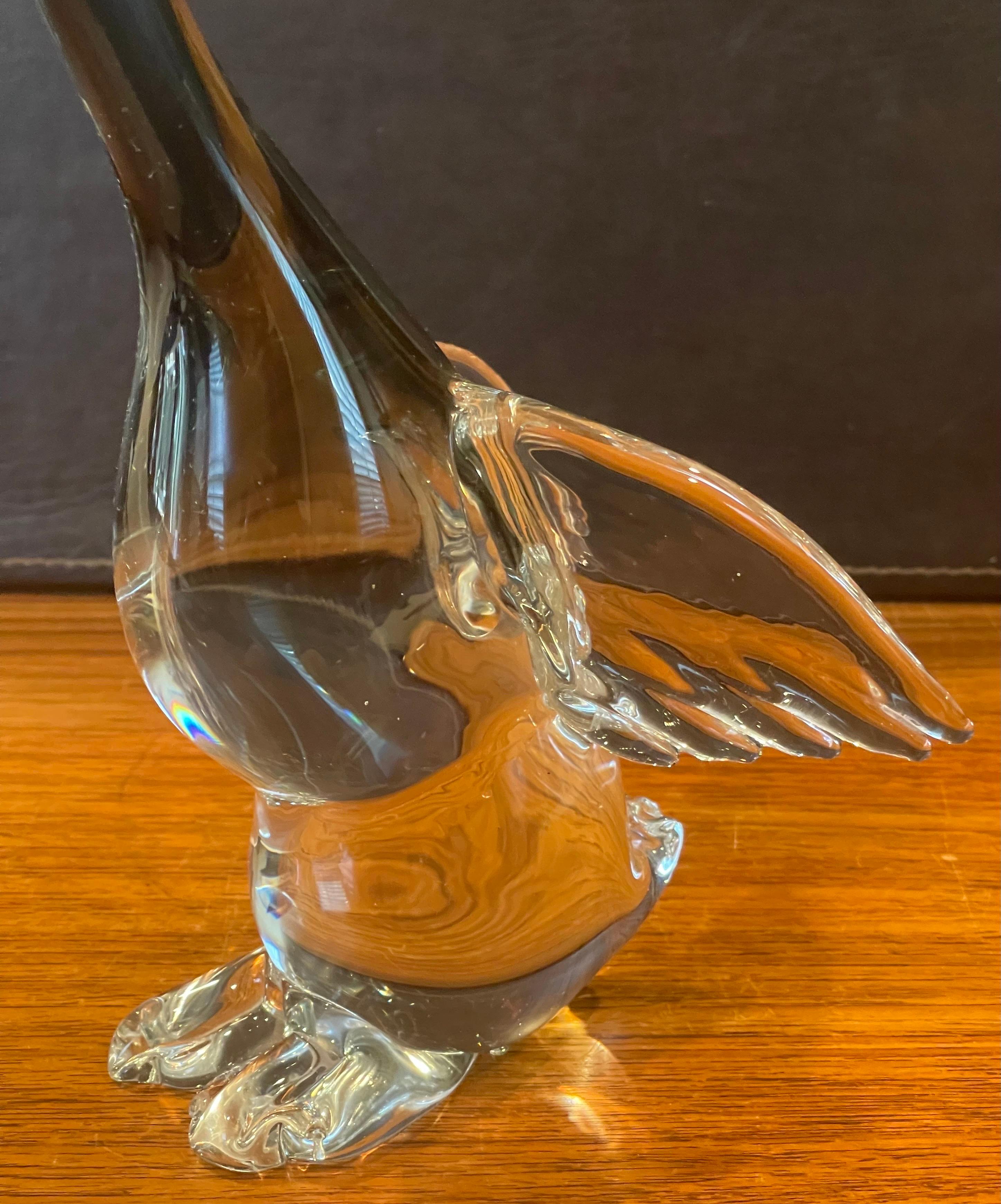Duck in Flight Art Glass Sculpture by Murano Glass For Sale 5