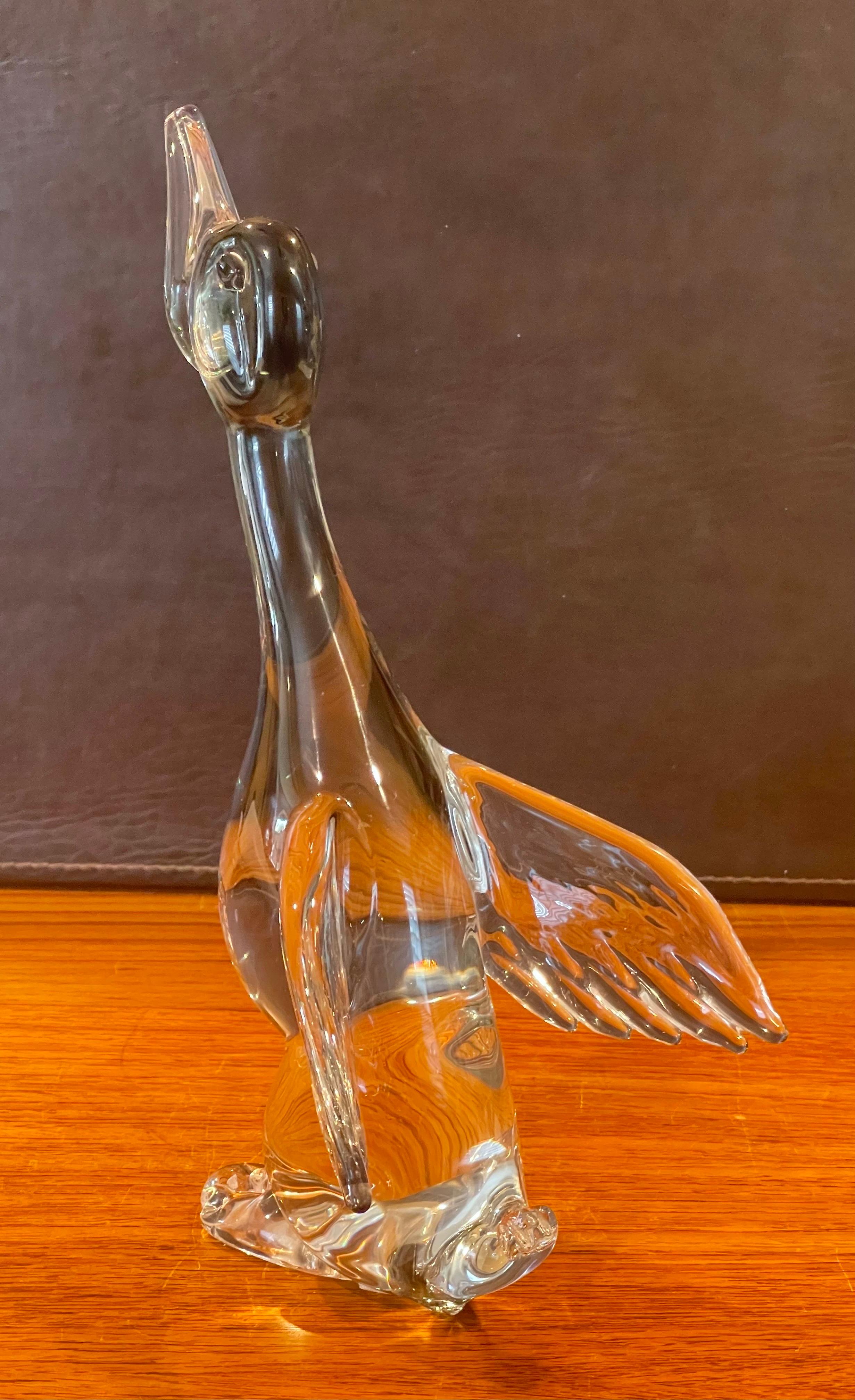 Duck in Flight Art Glass Sculpture by Murano Glass In Good Condition For Sale In San Diego, CA