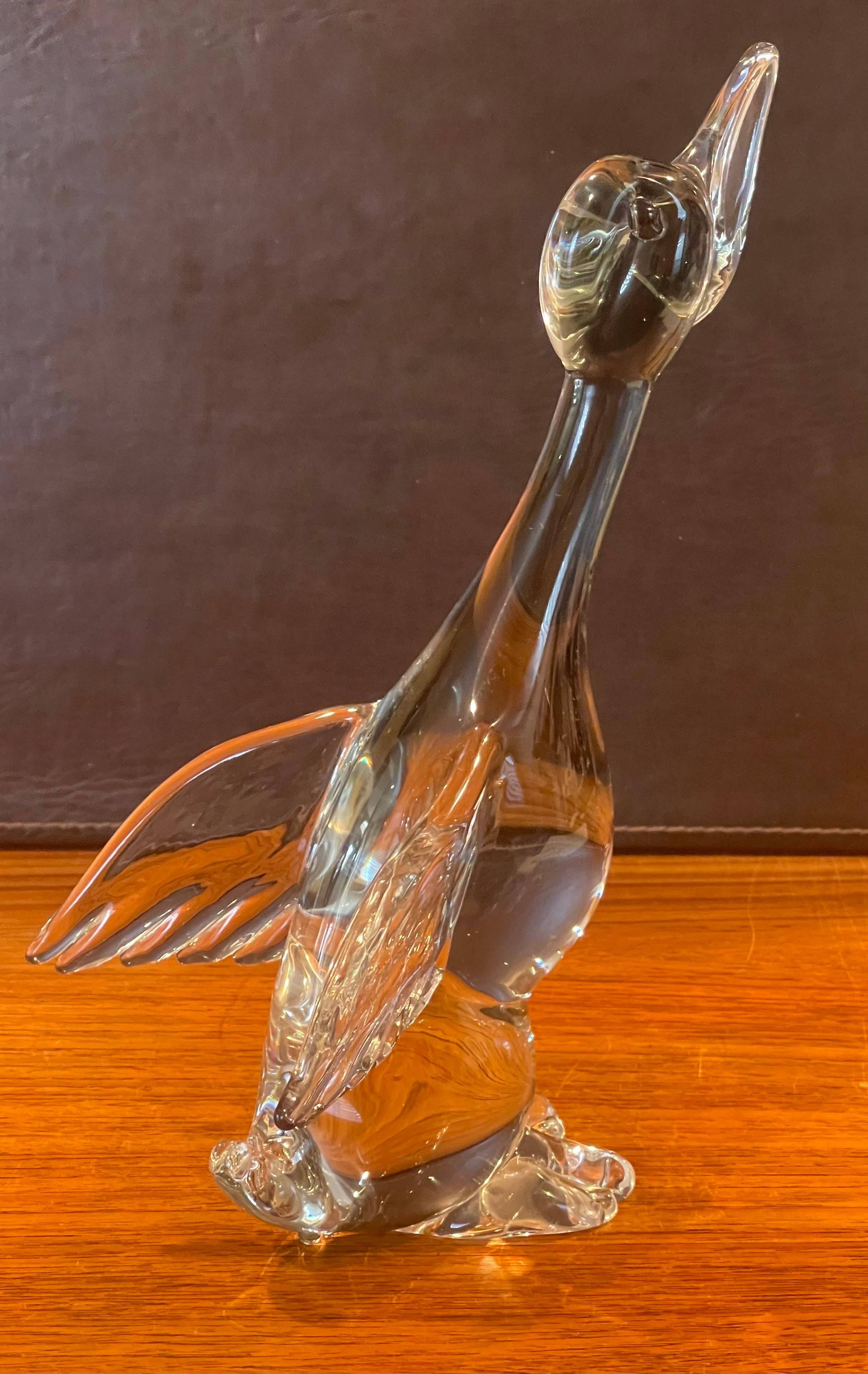 Duck in Flight Art Glass Sculpture by Murano Glass For Sale 1
