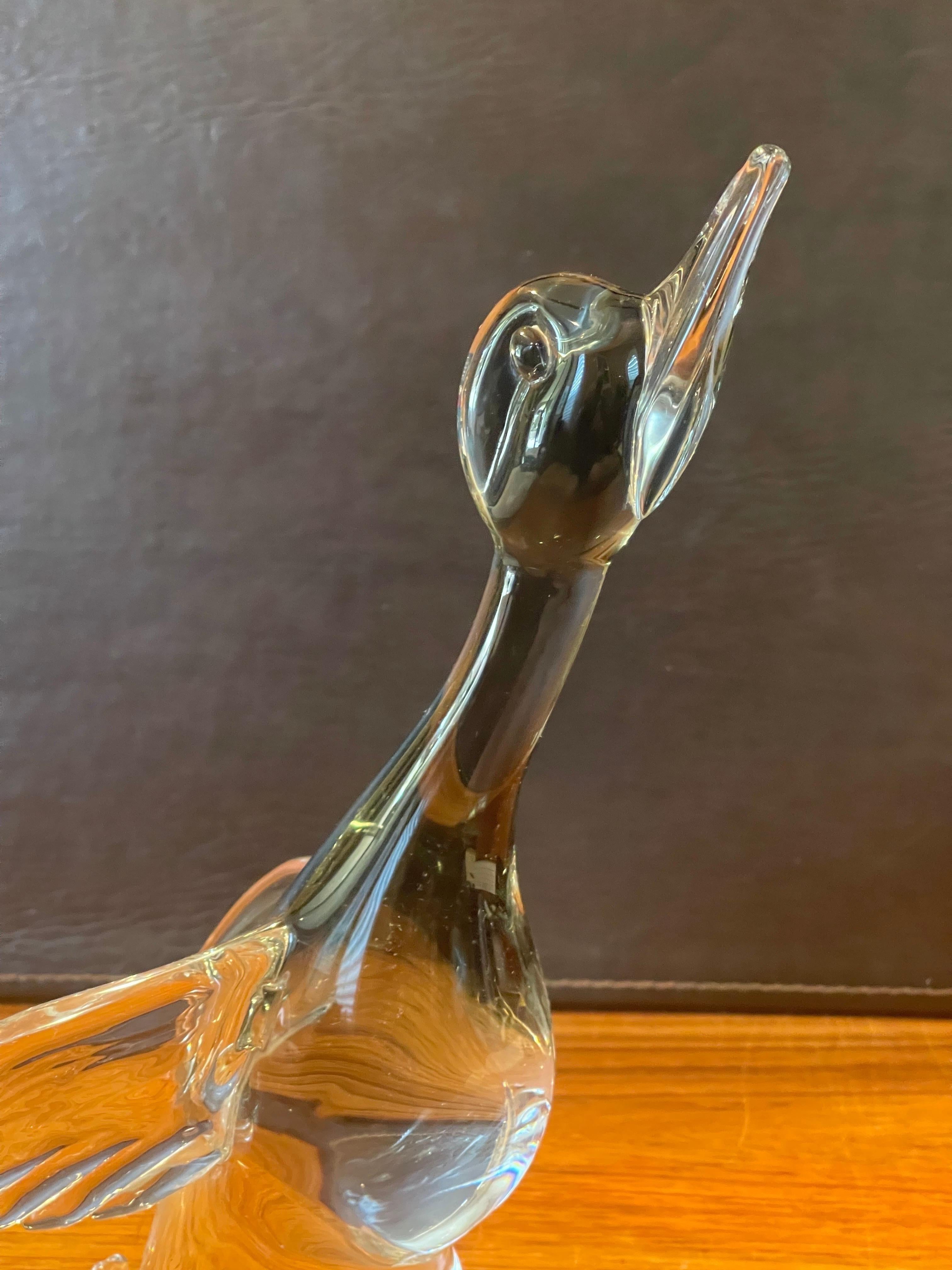 Duck in Flight Art Glass Sculpture by Murano Glass For Sale 3