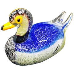 Duck Murano Glass Formia Vetri di Murano Italy Vintage Art Glass, 1980s