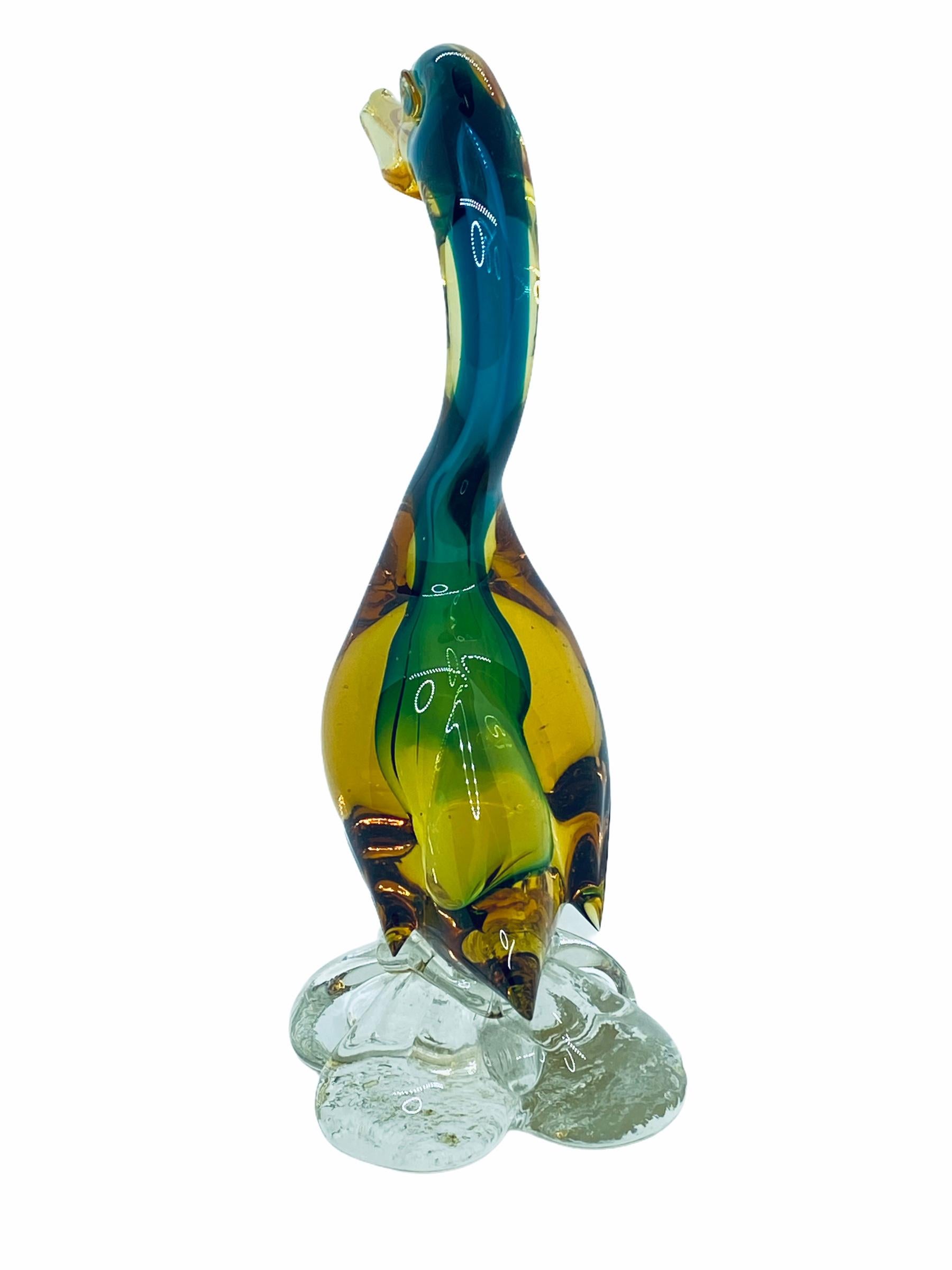 Mid-Century Modern Verre de Murano canard Vetri di Murano Italie Verre d'art vintage, années 1950 en vente