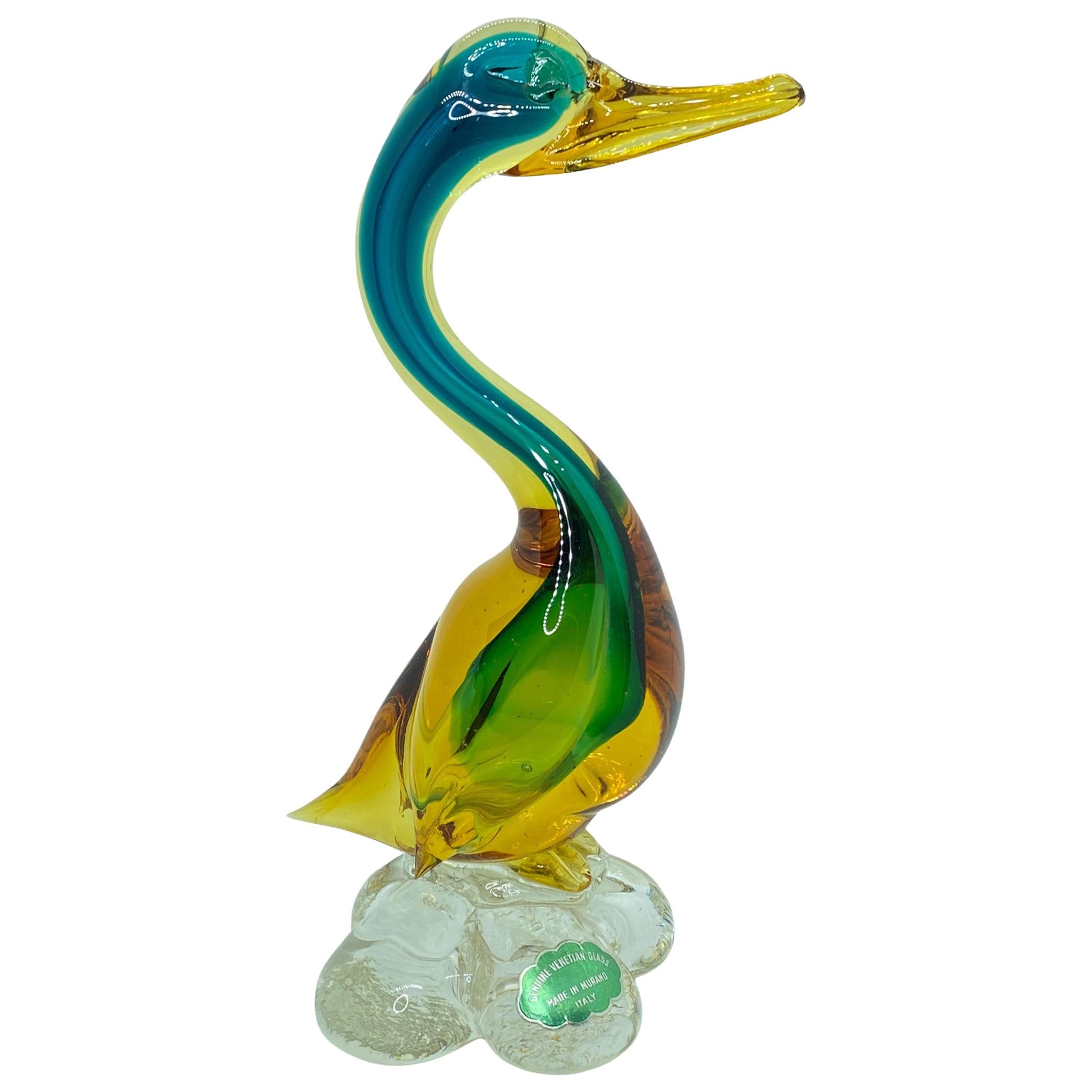 Duck Murano Glass Vetri di Murano Italy Vintage Art Glass, 1950s
