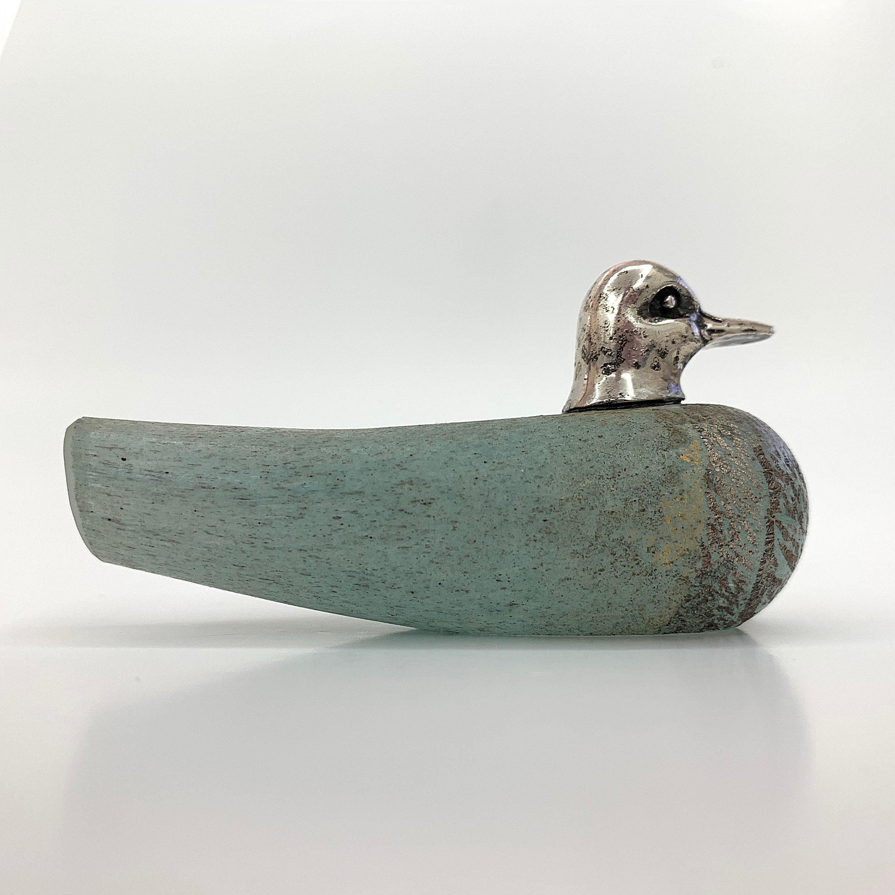 Duck, Murano Vetri Signed, Glass and Silver, Italy, 1970s Ornament 4