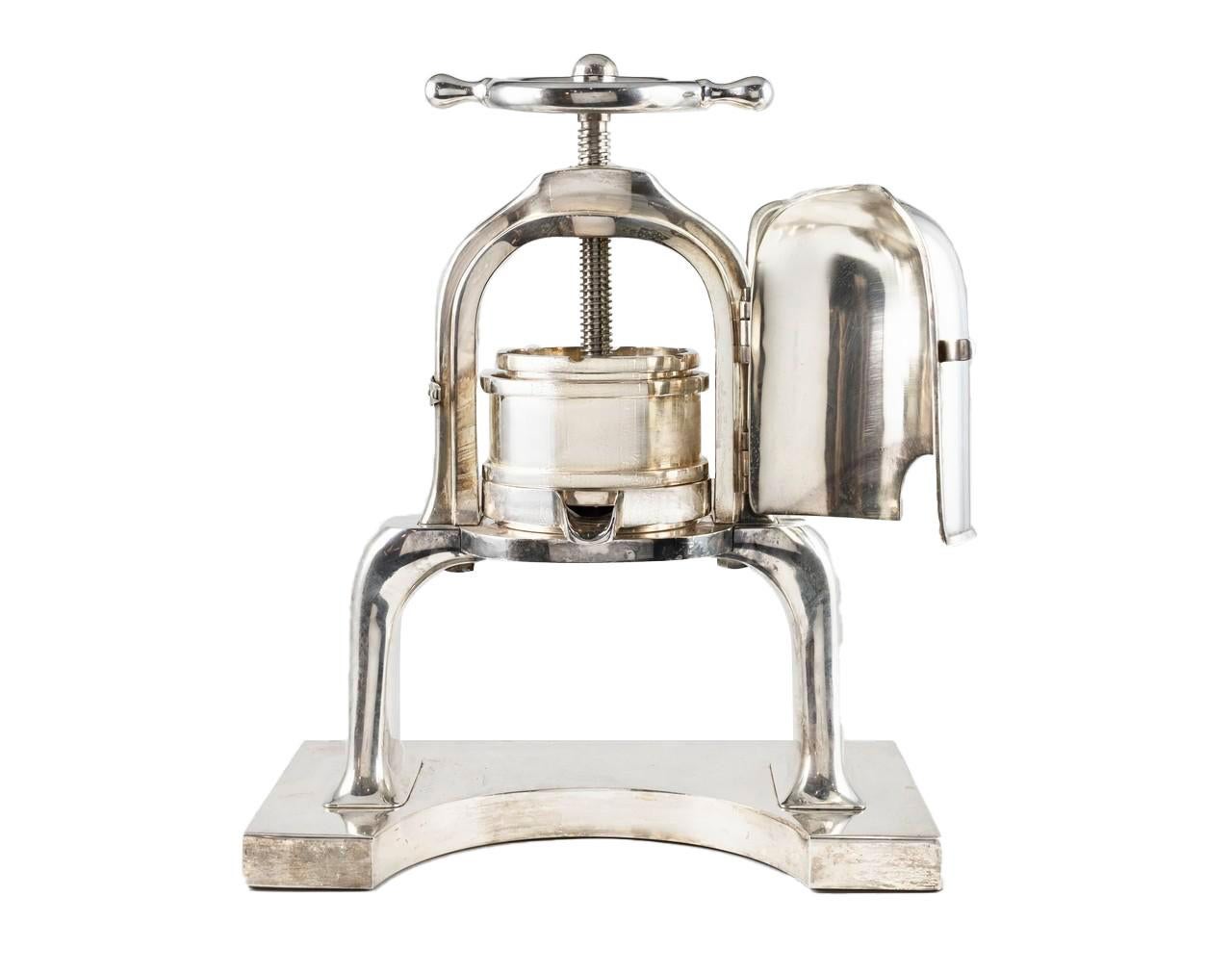Original silvered sterling bronze duck press. The perfect tool to prepare the famous 