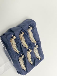 Duck-Shaped Knife Rests , in Silver Plated Metal, France 1970, Set of  6