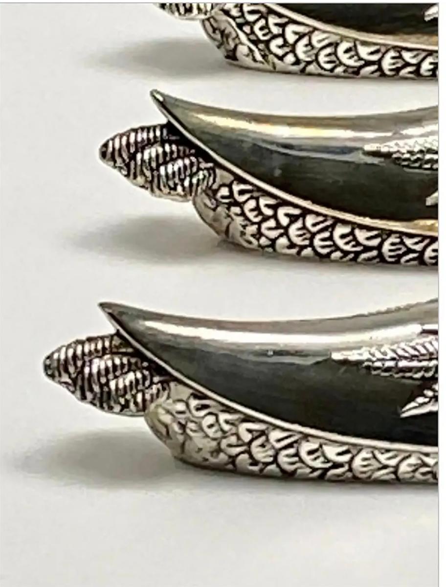Duck-Shaped Knife Rests, in Silver Plated Metal, France 1970, Set of 6 In Excellent Condition In Auribeau sur Siagne, FR