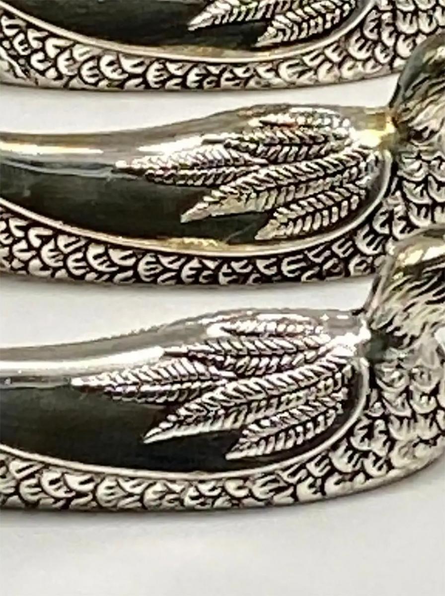 Late 20th Century Duck-Shaped Knife Rests, in Silver Plated Metal, France 1970, Set of 6