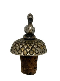 Duck Silver Plate Metal Bottle Stopper Topper Barware, Austria, 1950s