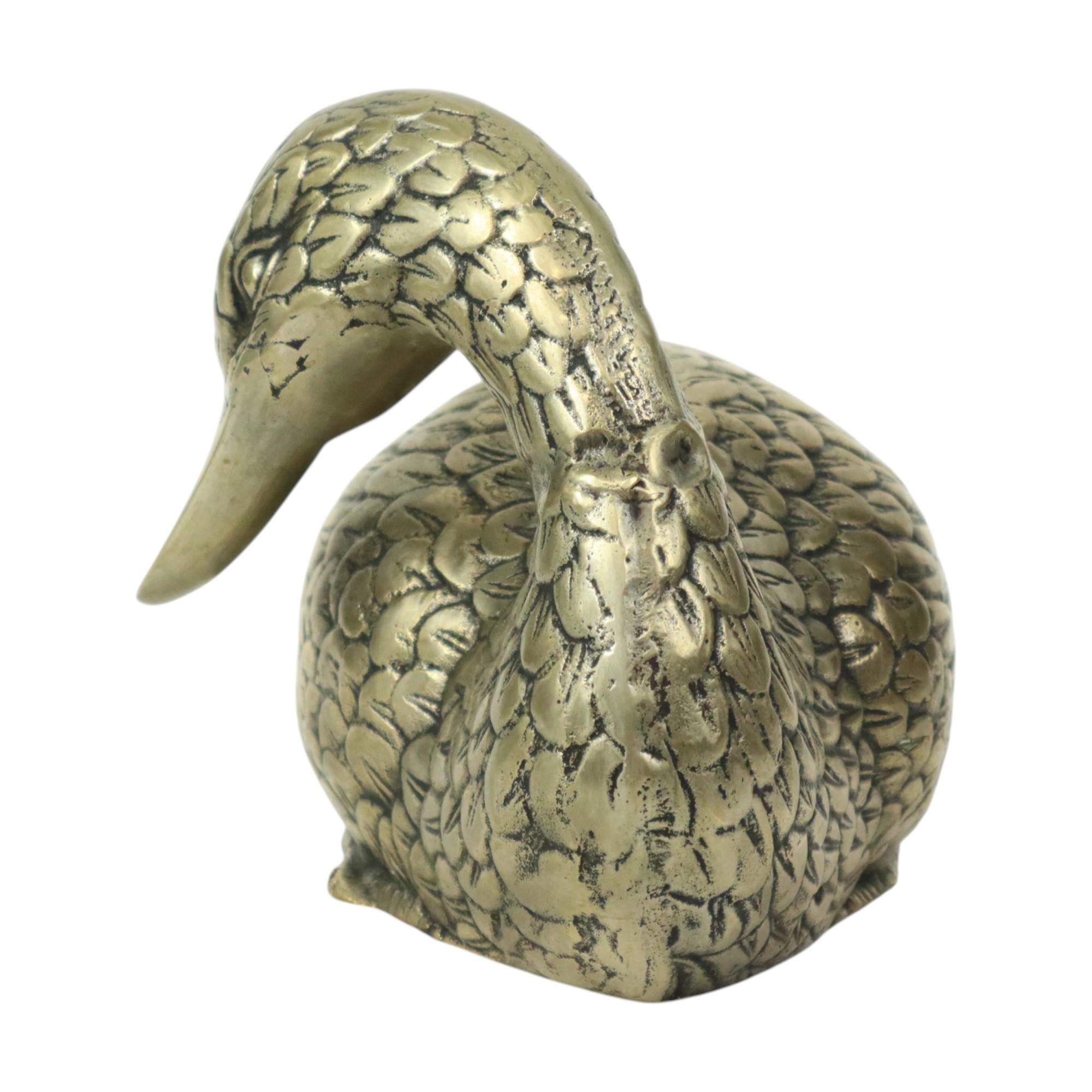 Duck Statue Silver Plated Brass Mauro Manetti Style Sculpture For Sale 3