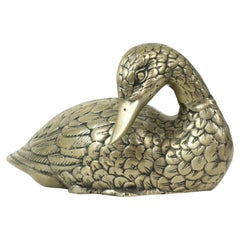 Duck Statue Silver Plated Brass Mauro Manetti Style Sculpture