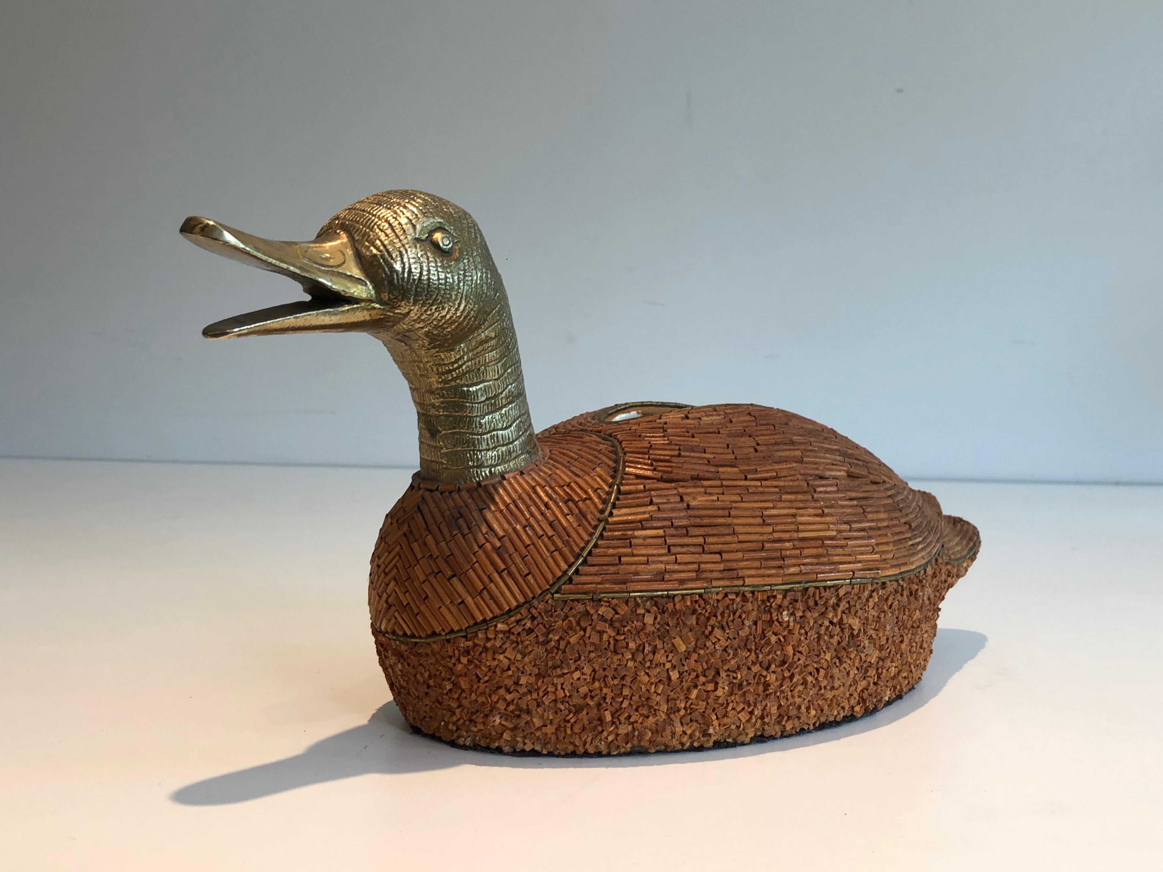 Duck Vide-Poche in Ceramic and Brass. Circa 1970 For Sale 5