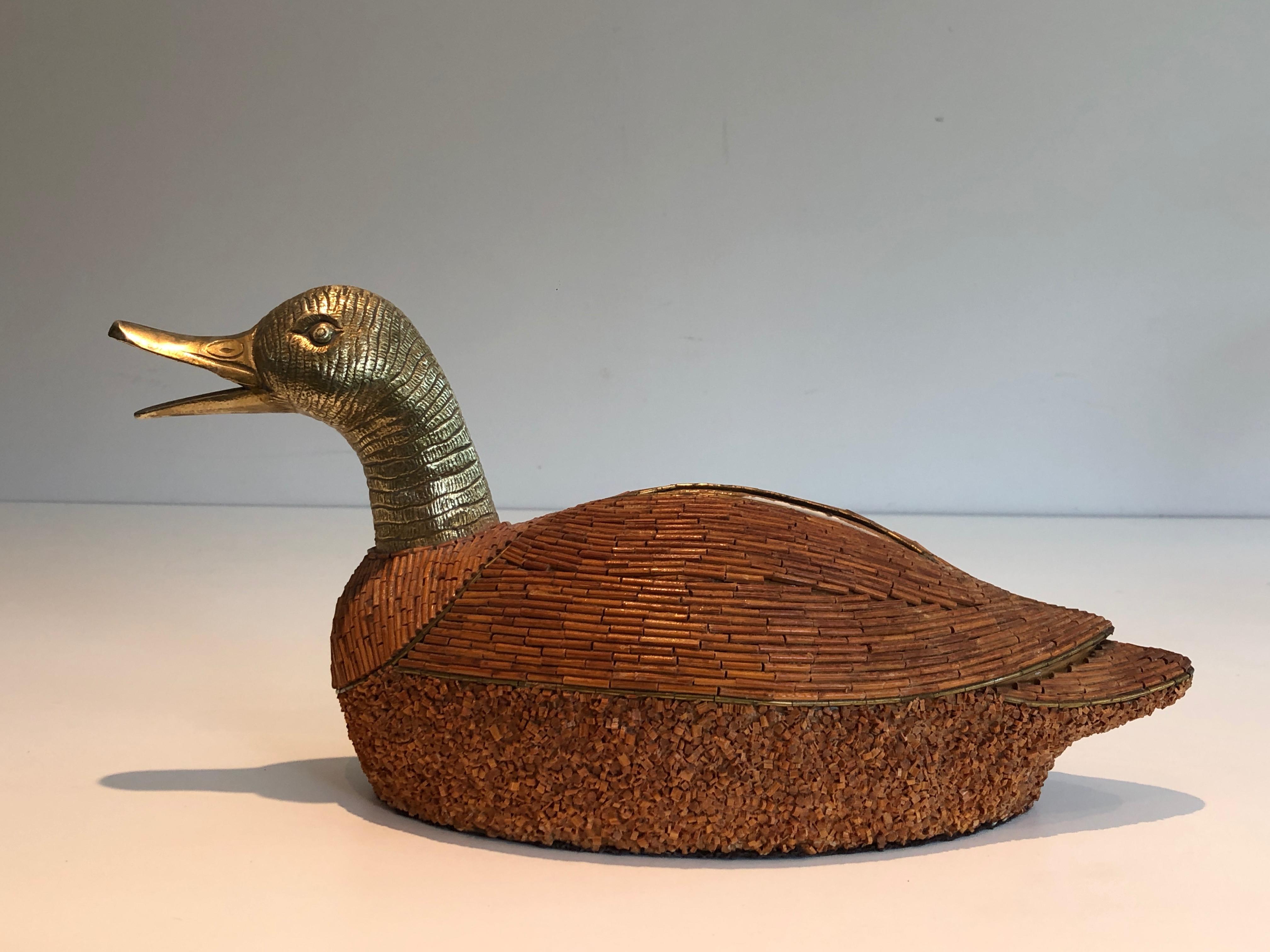 Duck Vide-Poche in Ceramic and Brass. Circa 1970 For Sale 6
