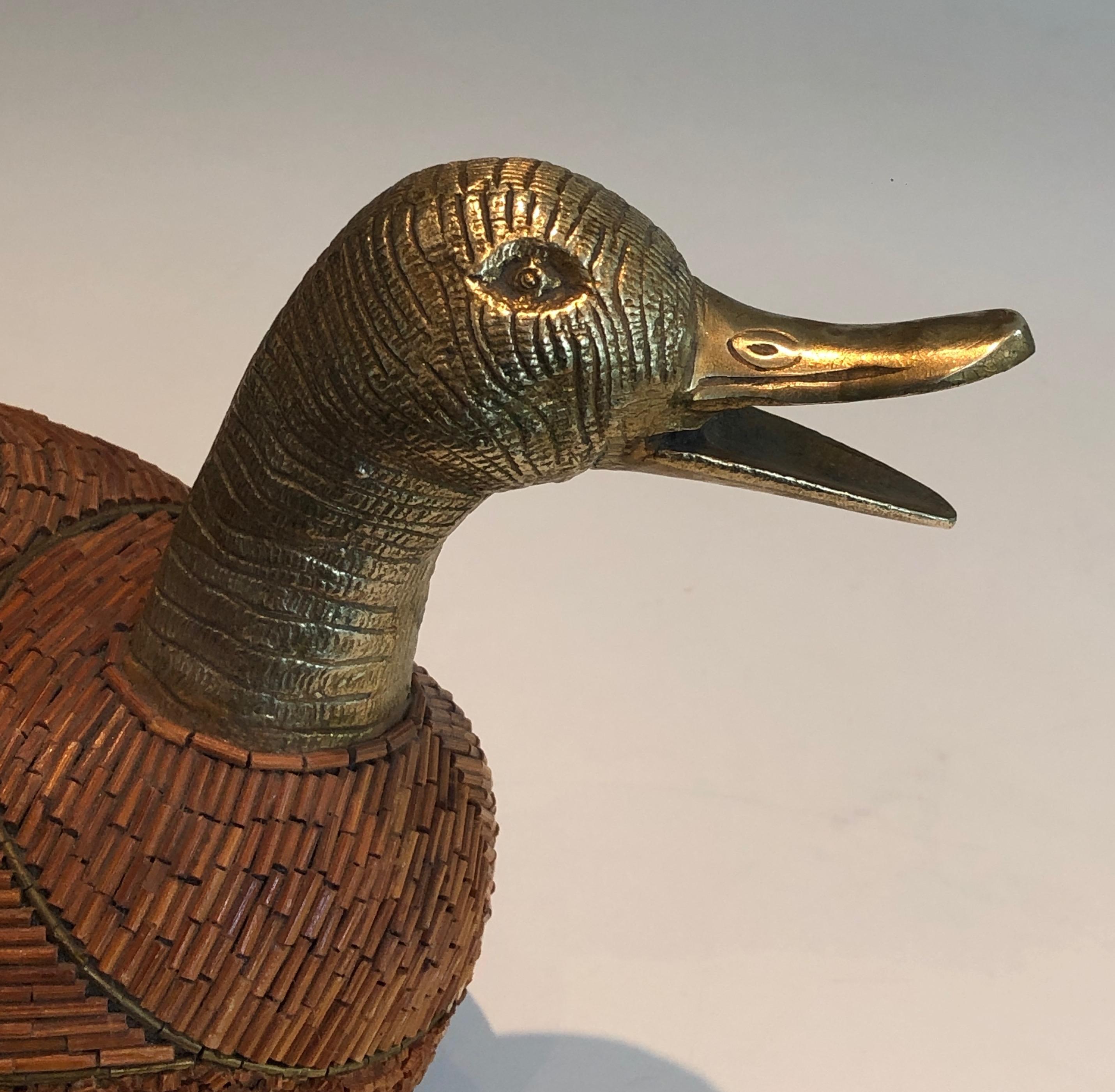 Duck Vide-Poche in Ceramic and Brass. Circa 1970 For Sale 9