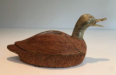 Duck Vide-Poche in Ceramic and Brass. Circa 1970