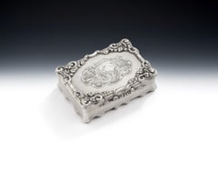 Tabacchiera da tavolo "Anatre in volo" realizzata a Birmingham da Daniel Pettifer, 1851