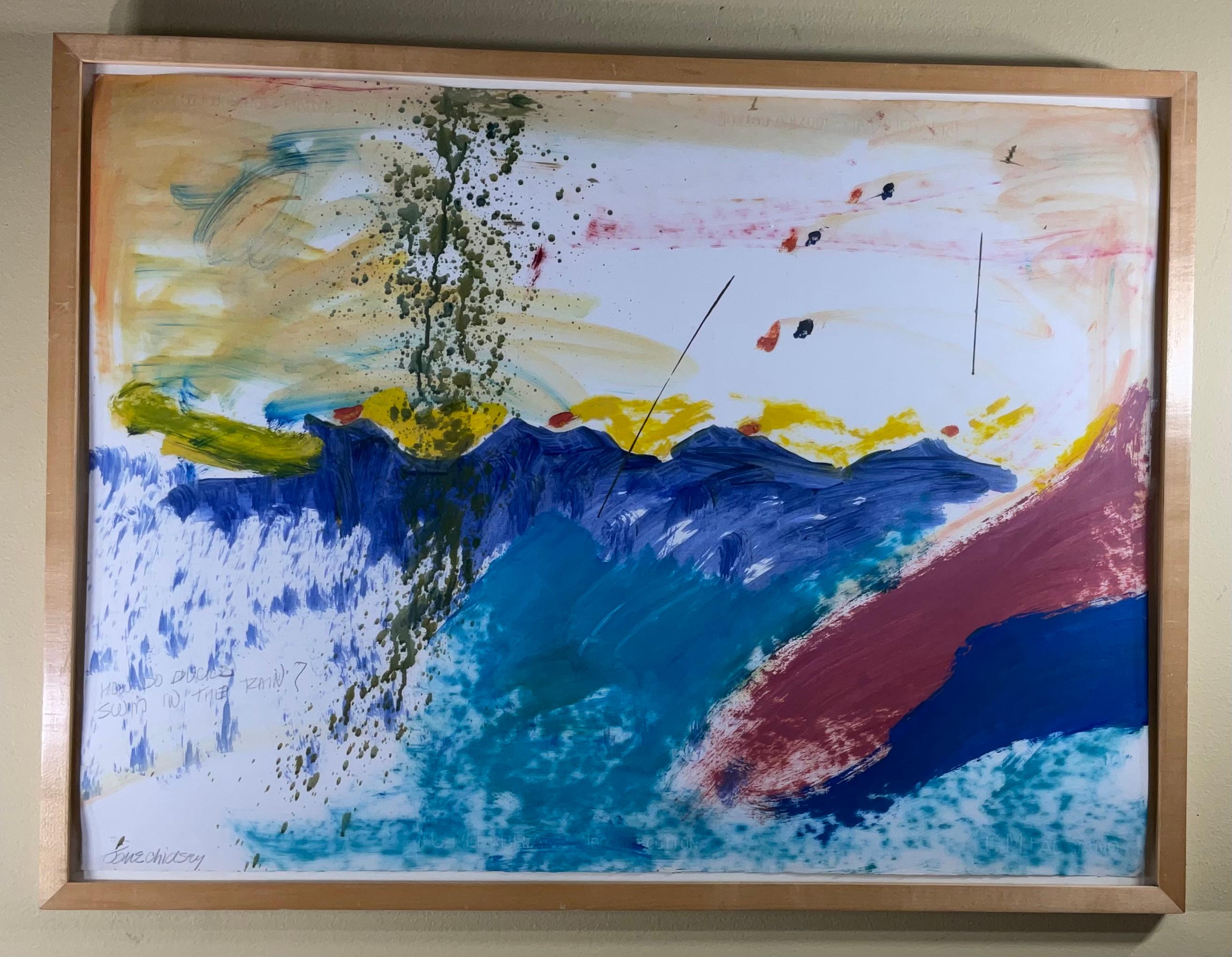 Peinture de Jane Chidsey représentant des canards nageant sur l'eau  en vente 3