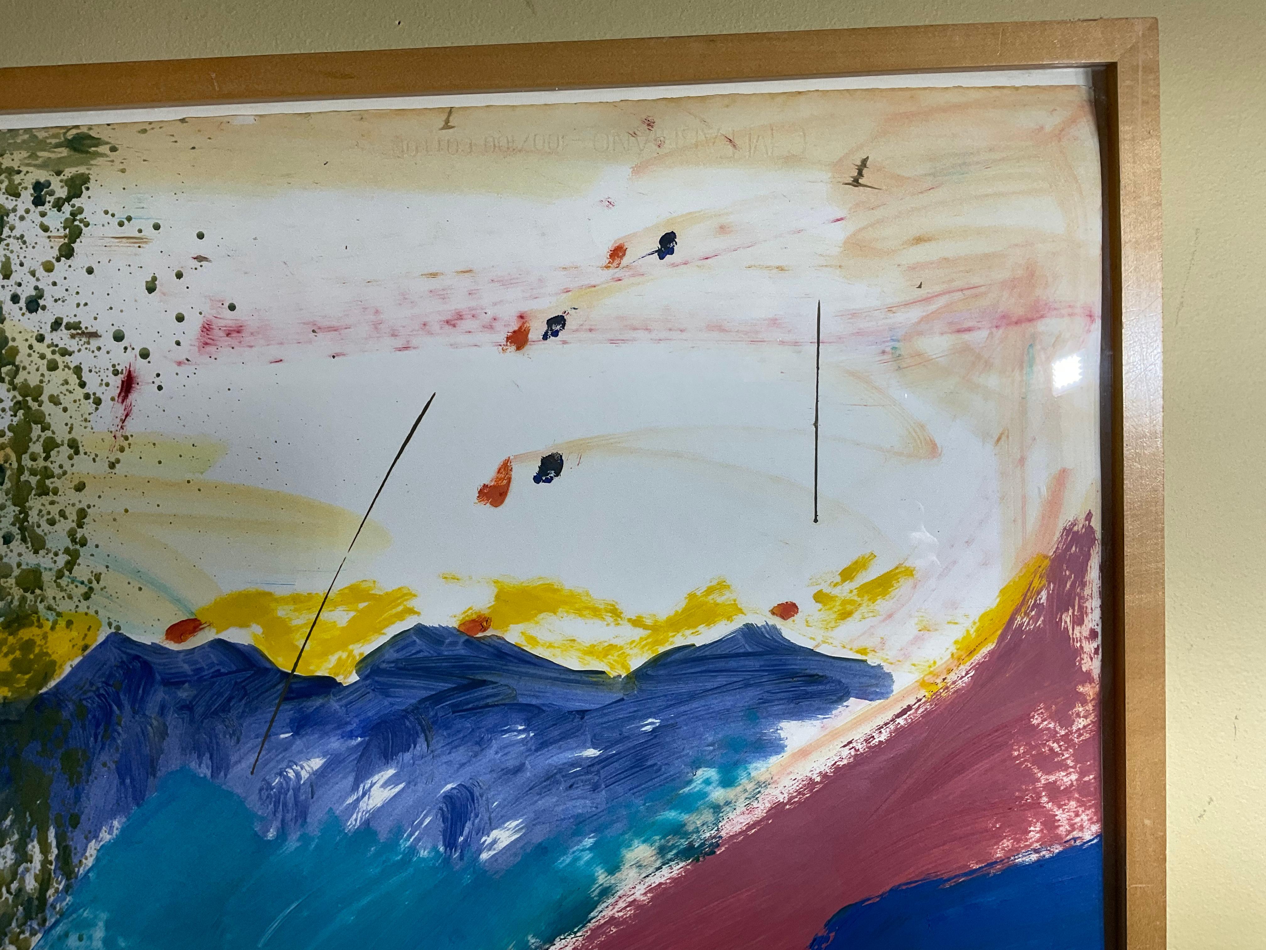 Peint à la main Peinture de Jane Chidsey représentant des canards nageant sur l'eau  en vente