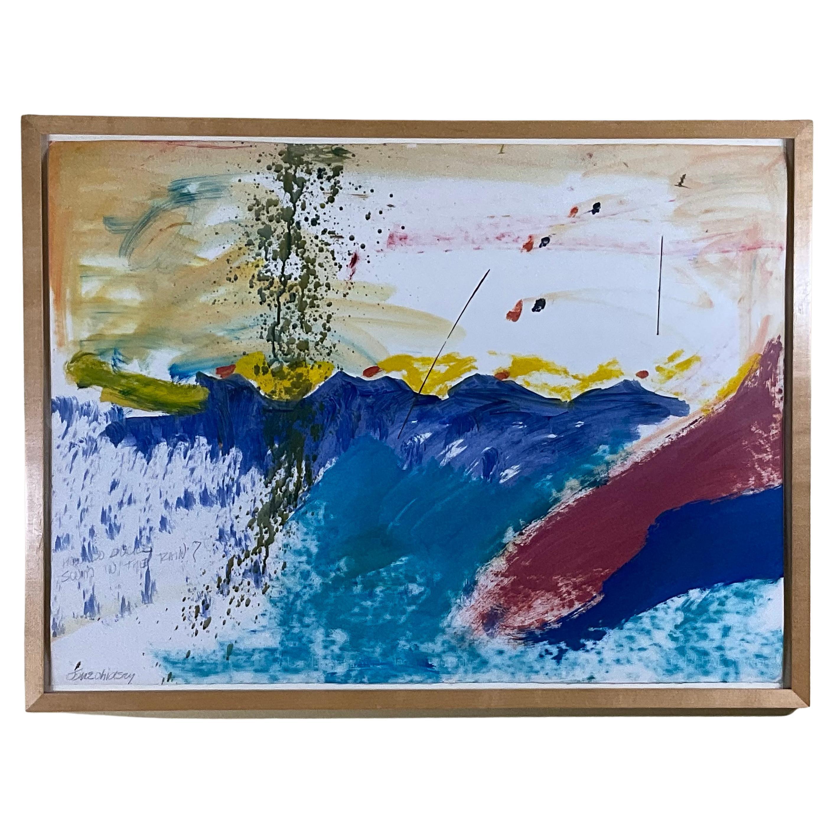 Peinture de Jane Chidsey représentant des canards nageant sur l'eau 