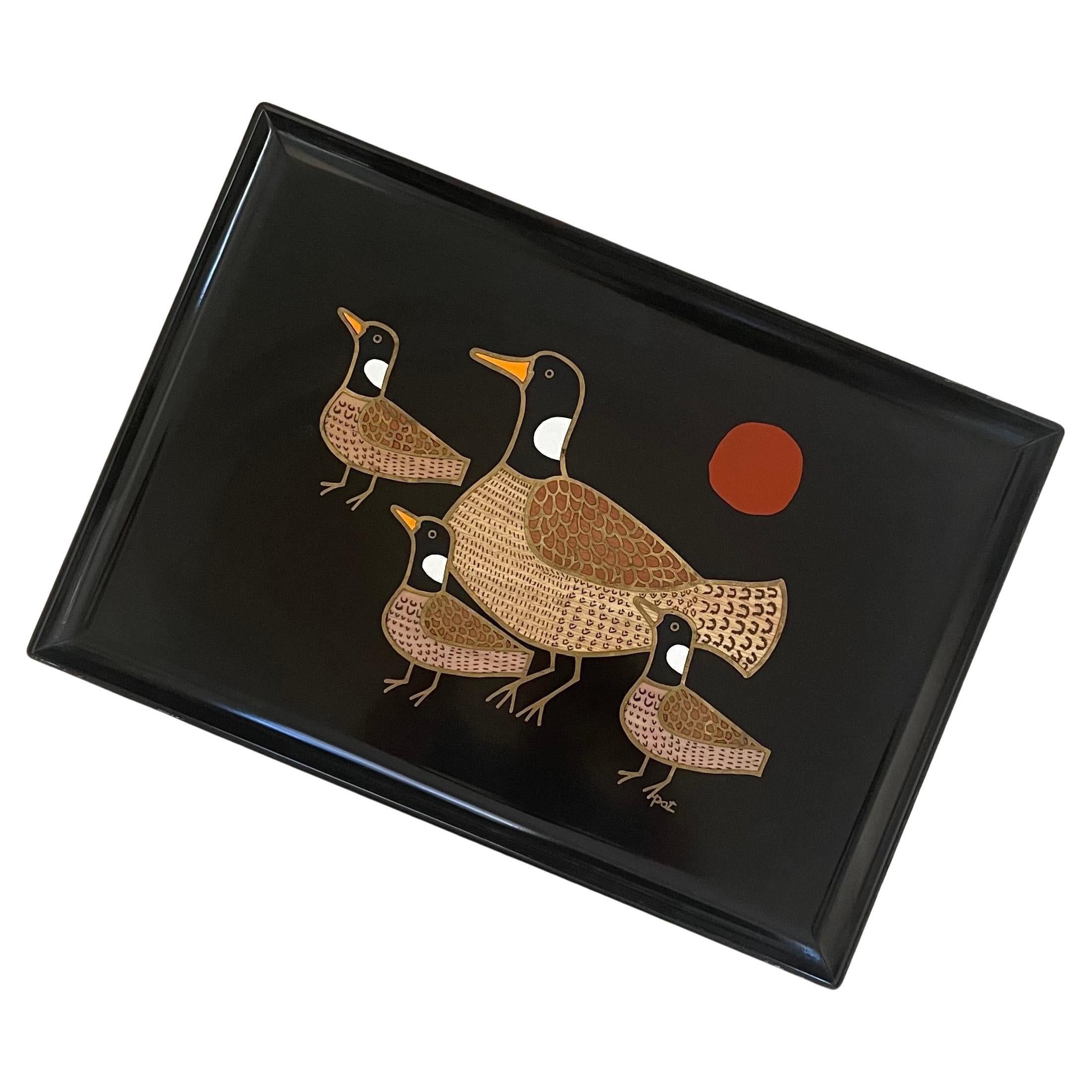 "Ducks" Tray by Couroc of California