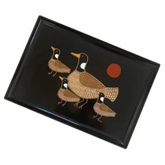 Vintage "Ducks" Tray by Couroc of California