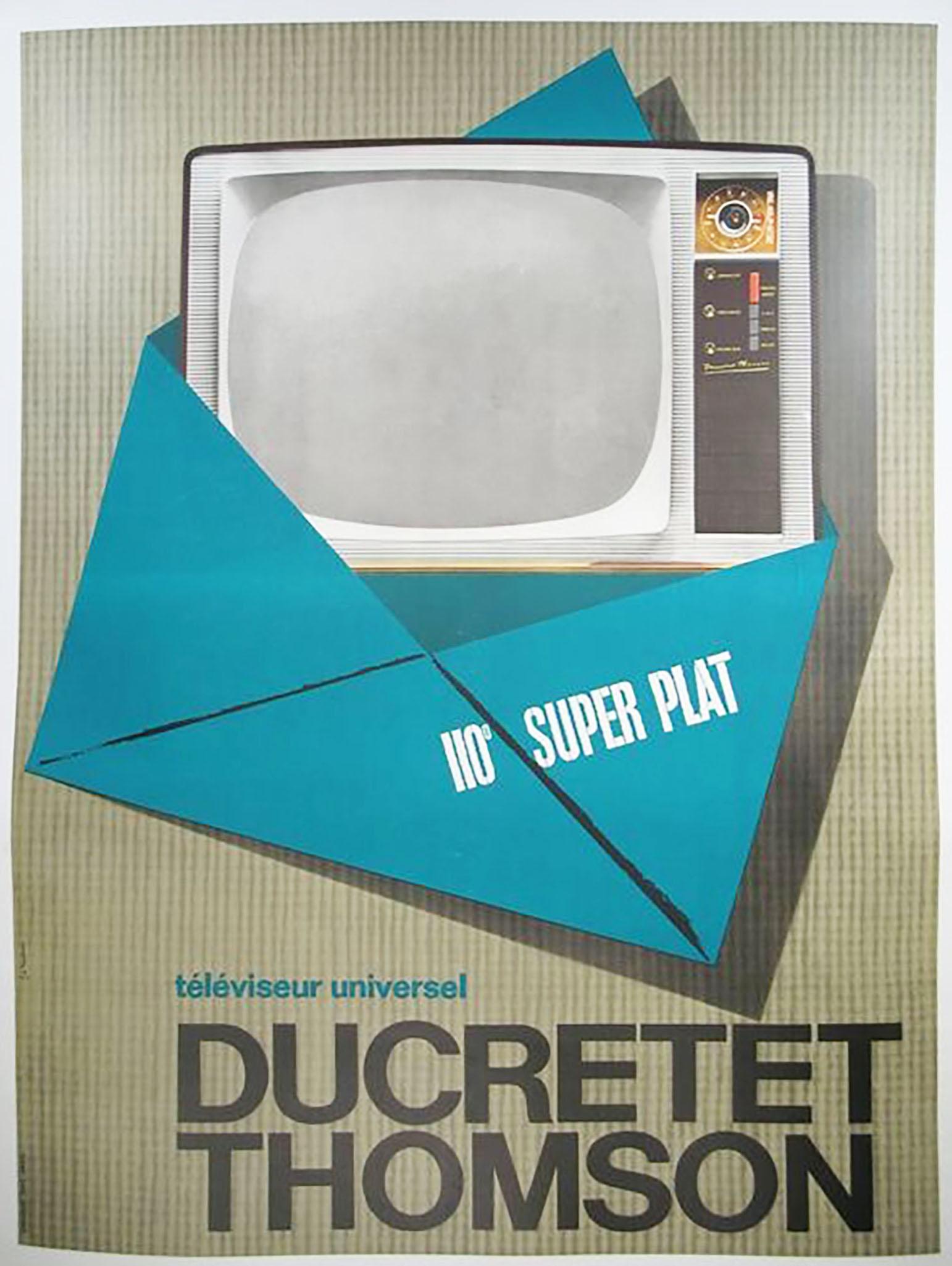 Ducretet Thomson advertising poster
1960
France
poster designed by Jc. Rousseau 
dimensions : H 158 cm x W 118 cm
price: 790 € (€).