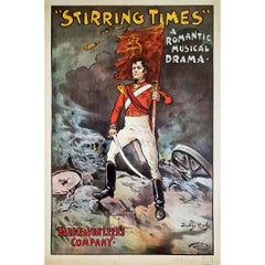 Antique Dudley Hardy's original poster for "Stirring Times: A Romantic Musical Drama"