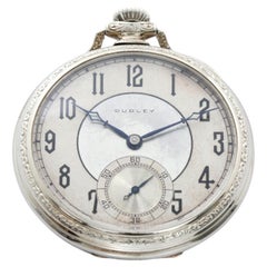 Dudley Masonic Model 2 Pocket Watch White Gold Filled Flip Back Exhibition Case.