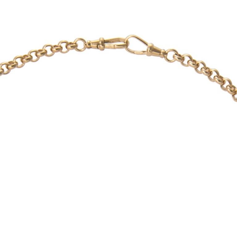 Rolo Double Albert Chain in 14 Karat Gold In New Condition For Sale In Charleston, SC