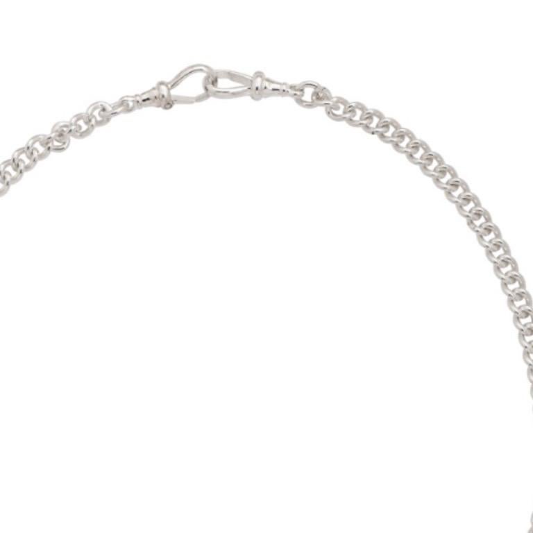 Soho Double Albert Chain in Sterling Silver In New Condition For Sale In Charleston, SC