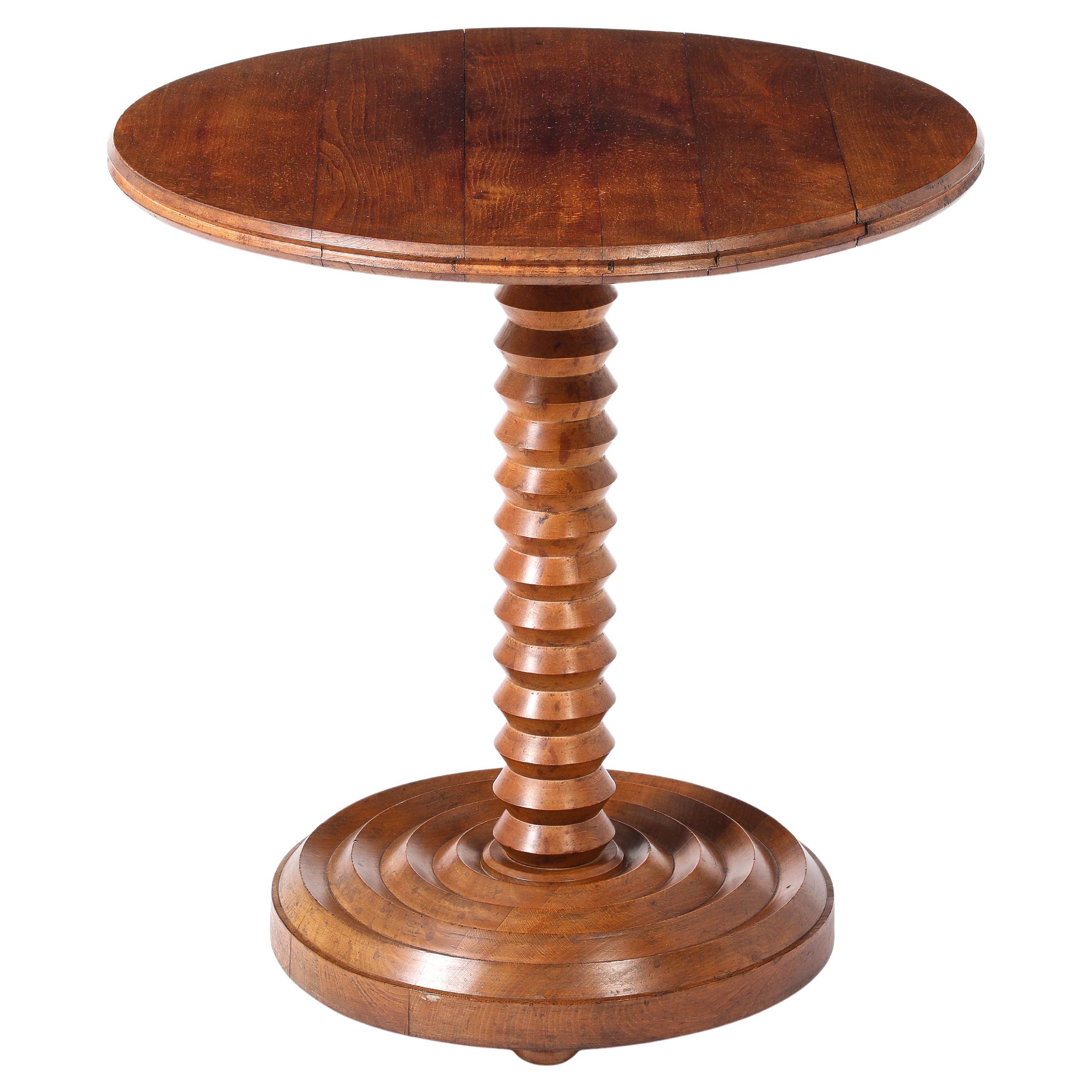 Dudouyt Carved Pedestal Table #1, France, 1940's