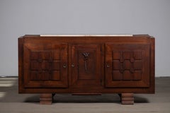 Dudouyt, Solid Oak Sideboard, France, 1940s