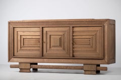 Dudouyt, Solid Oak Sideboard, France, 1940s